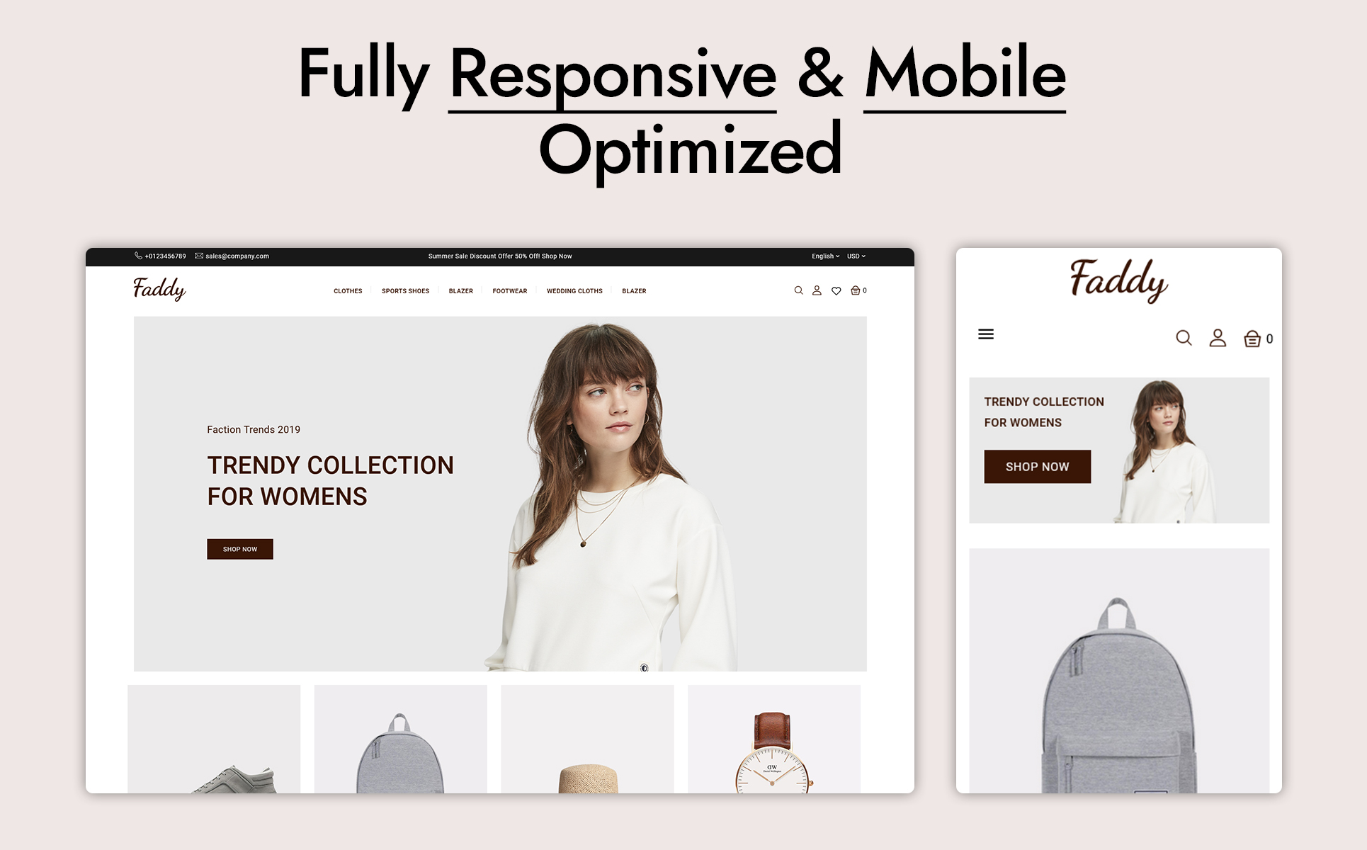 Faddy - Fashion and Accessories Store Prestashop theme