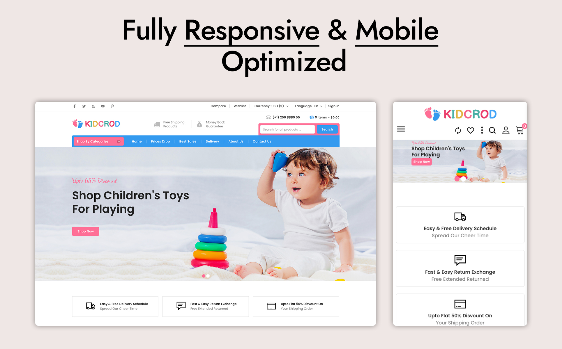 Kidcrod - Kids Fashion and Toy Store PrestaShop Theme