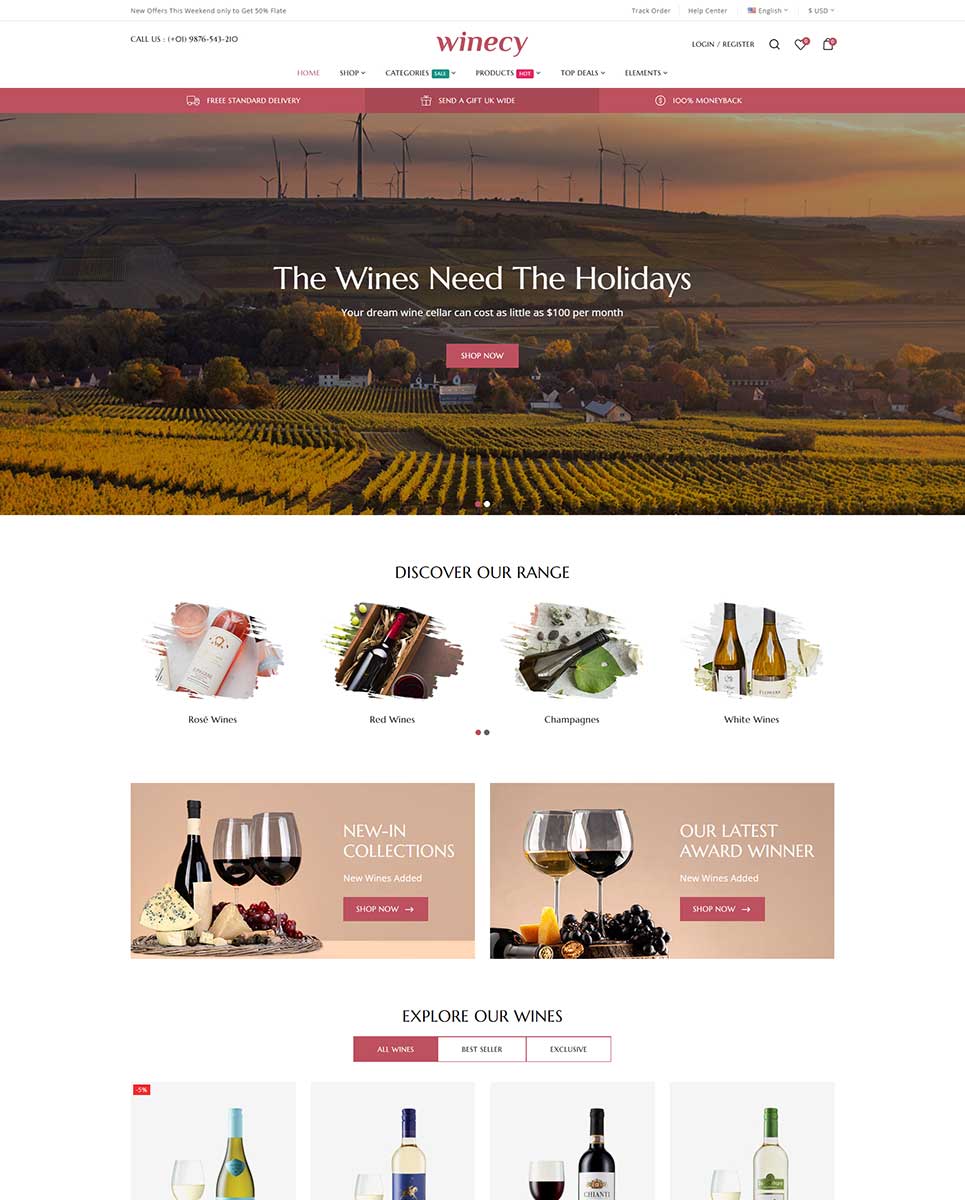 Winecy - Wine Shop, Liquor Store Prestashop Responsive Theme