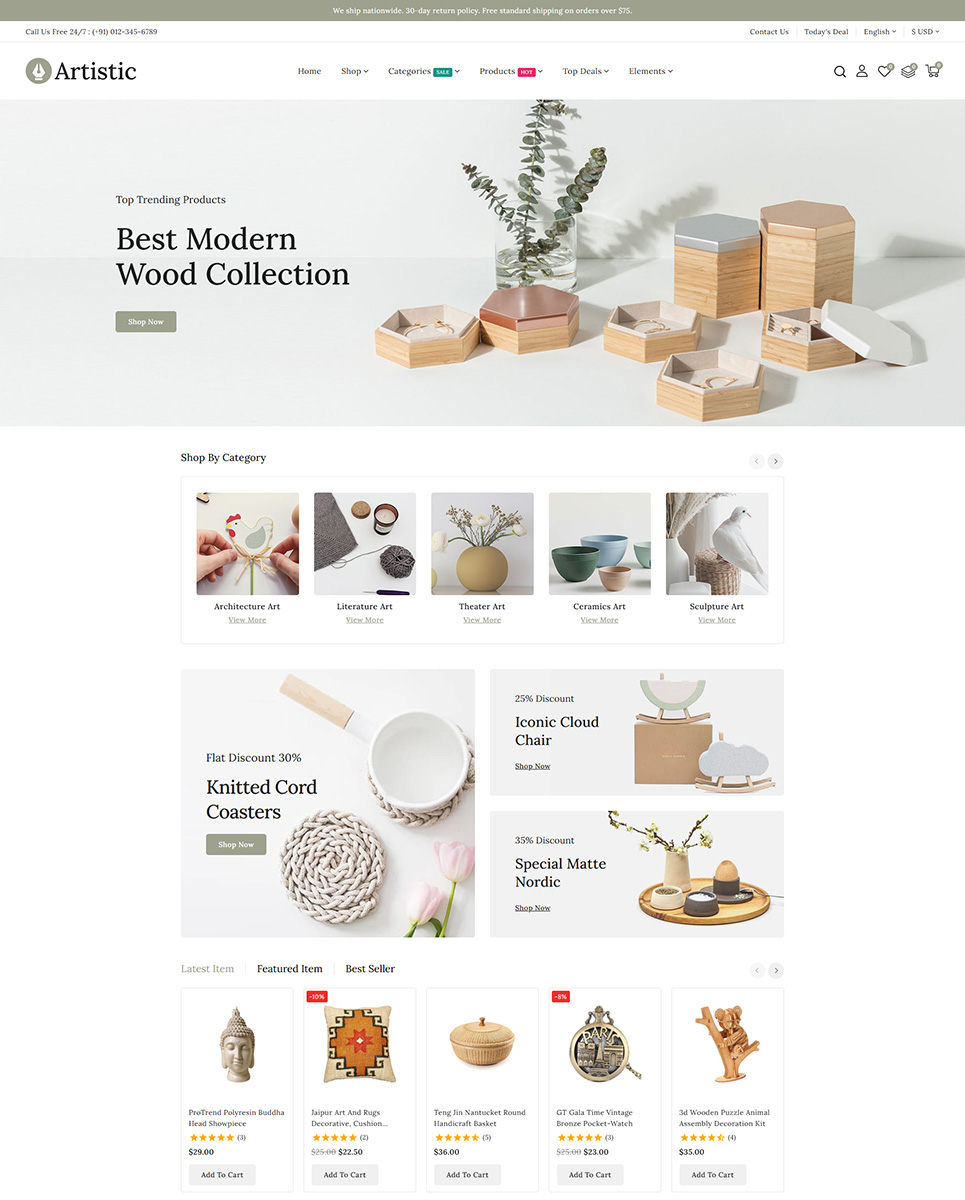 Artistic - Handmade Art and Craft Store Prestashop Theme
