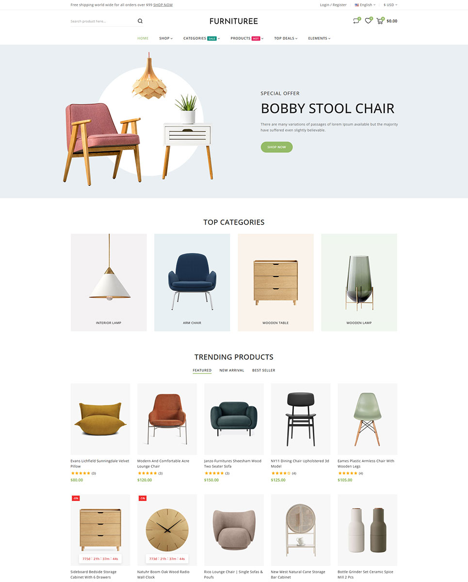 Furnituree - Furniture & Home Decore Store Prestashop Responsive Theme