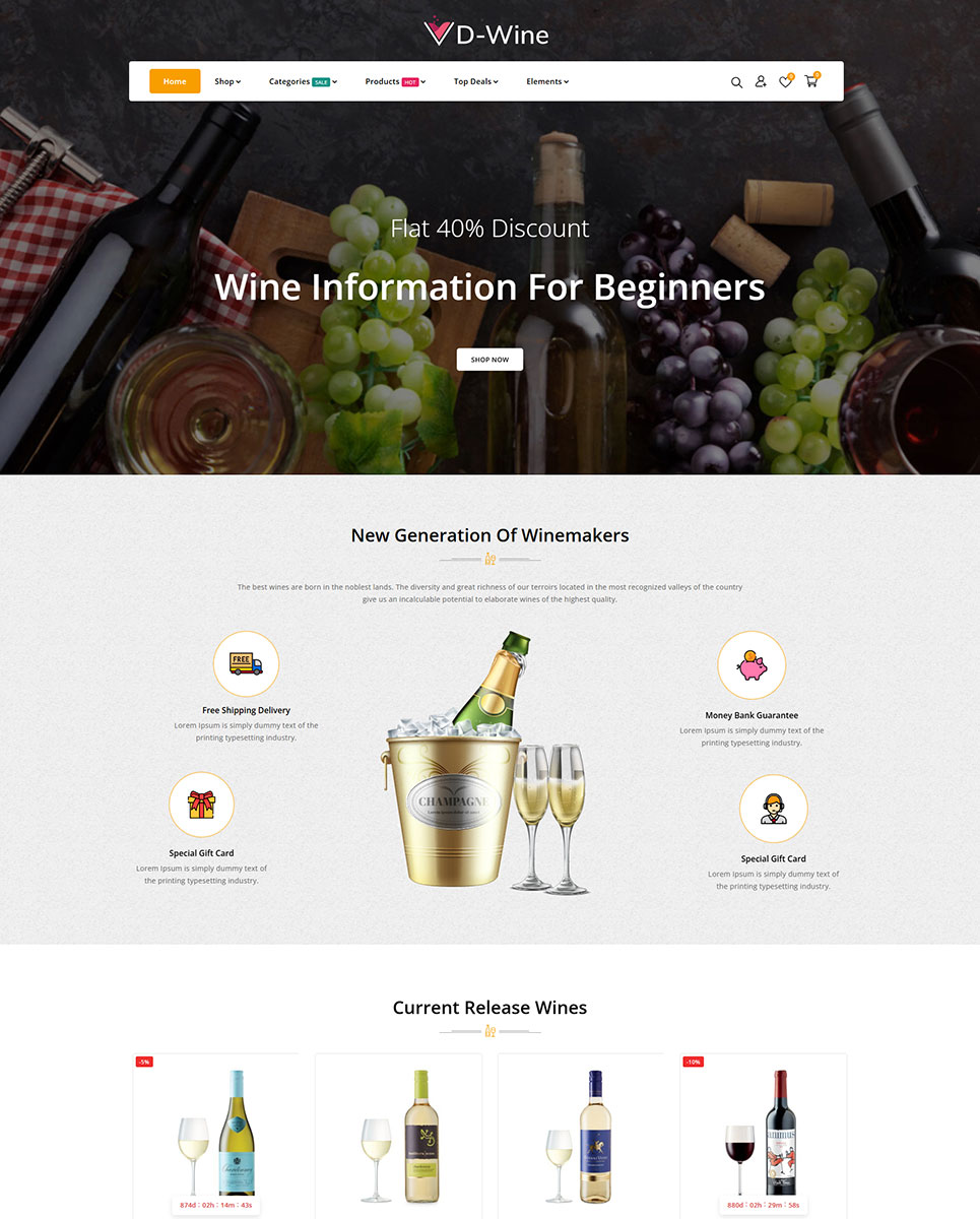 DWine - Wine and Liquor Shop Prestashop Responsive Template
