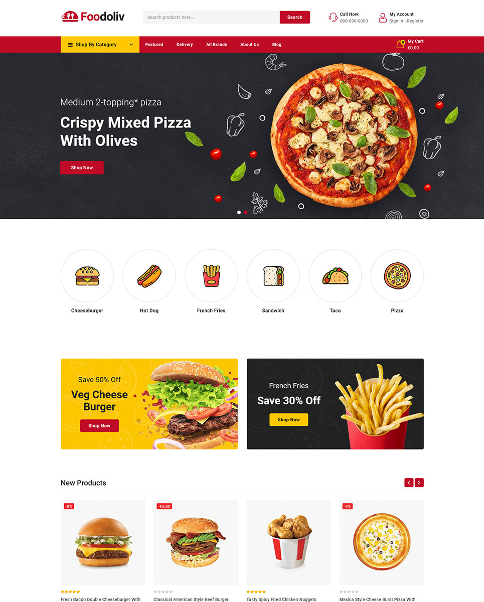 Foodoliv - Fast Food Restaurant Store Prestashop Responsive Theme