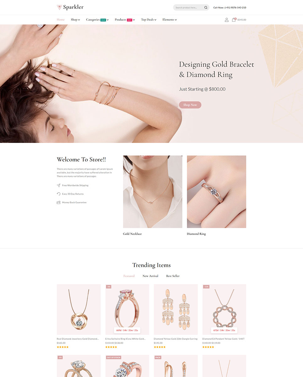 Sparkler - Jewellery Store Prestashop Responsive Theme
