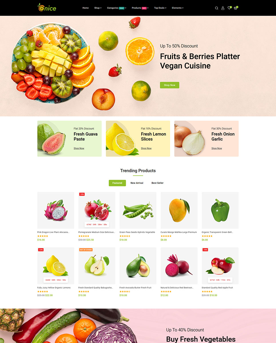Onice – Organic Fruits & Vegetables Store PrestaShop Responsive Theme