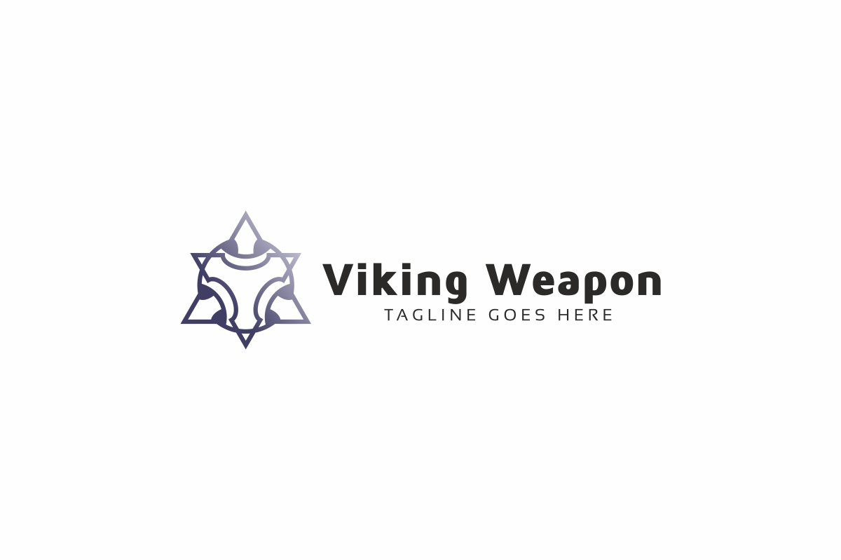 Download Шаблон логотипа "Viking Weapon Logo Template" / Viking Weapon Logo Template - Шаблон логотипа на тему графика medieval,vector,icon,ancient,viking,logo,illustration,soldier,battle,war,cartoon,power,man,knight,warrior,shield,beard,emblem,art,design
