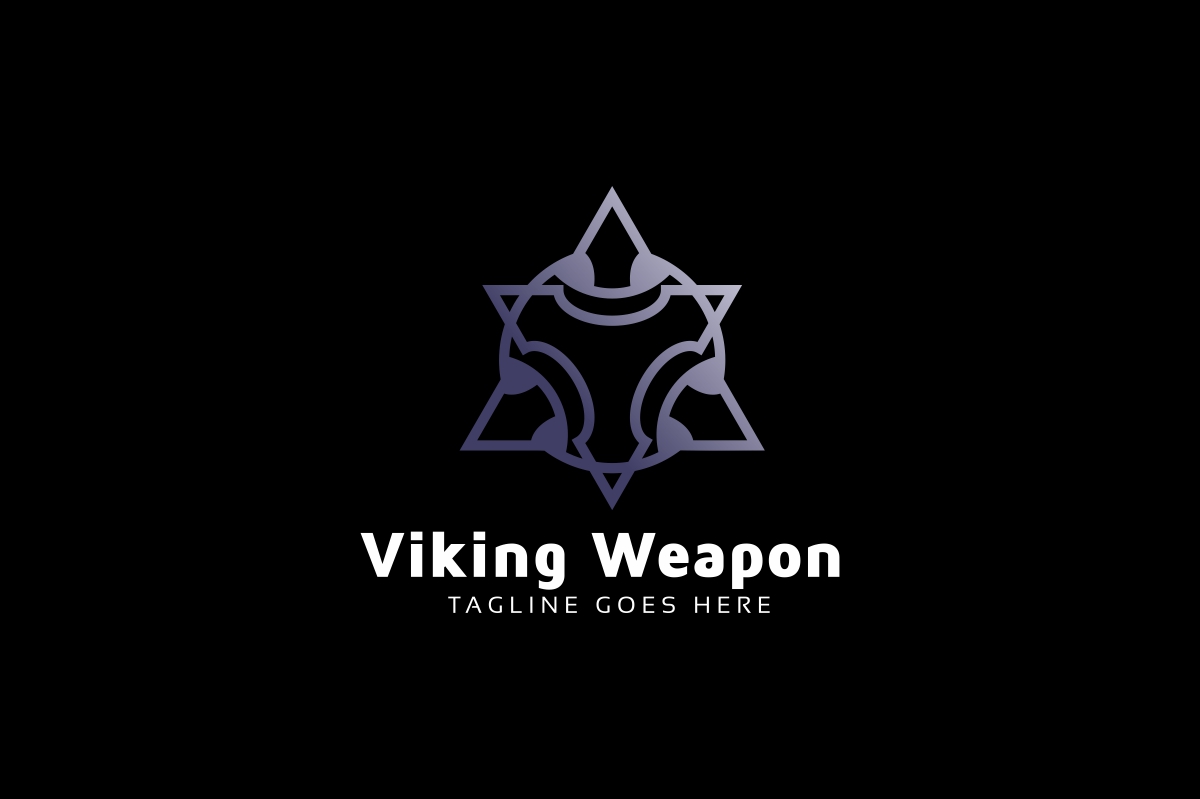 Download Шаблон логотипа "Viking Weapon Logo Template" / Viking Weapon Logo Template - Шаблон логотипа на тему графика medieval,vector,icon,ancient,viking,logo,illustration,soldier,battle,war,cartoon,power,man,knight,warrior,shield,beard,emblem,art,design