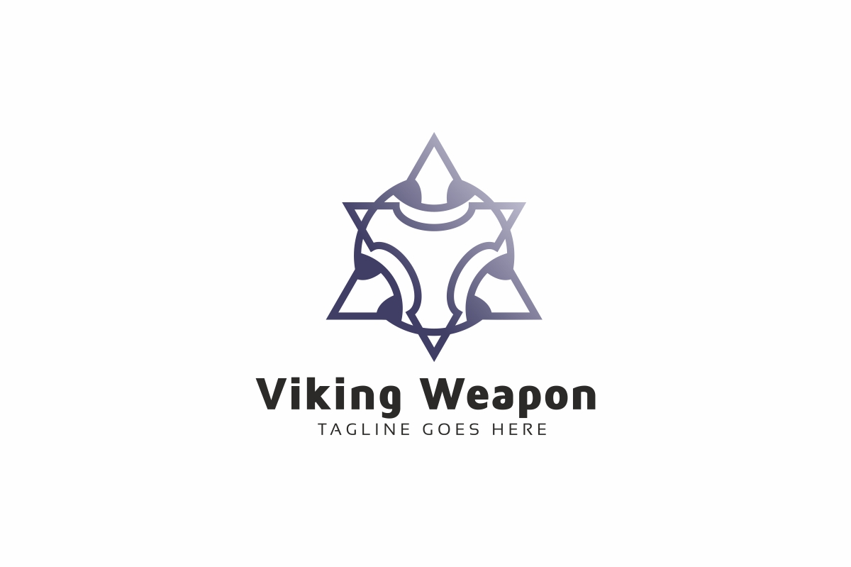 Download Шаблон логотипа "Viking Weapon Logo Template" / Viking Weapon Logo Template - Шаблон логотипа на тему графика medieval,vector,icon,ancient,viking,logo,illustration,soldier,battle,war,cartoon,power,man,knight,warrior,shield,beard,emblem,art,design