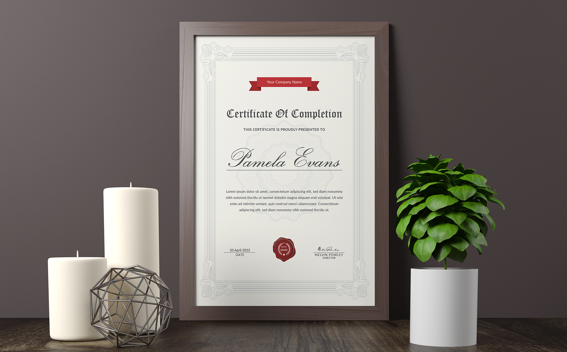 Portrait Certificate Template