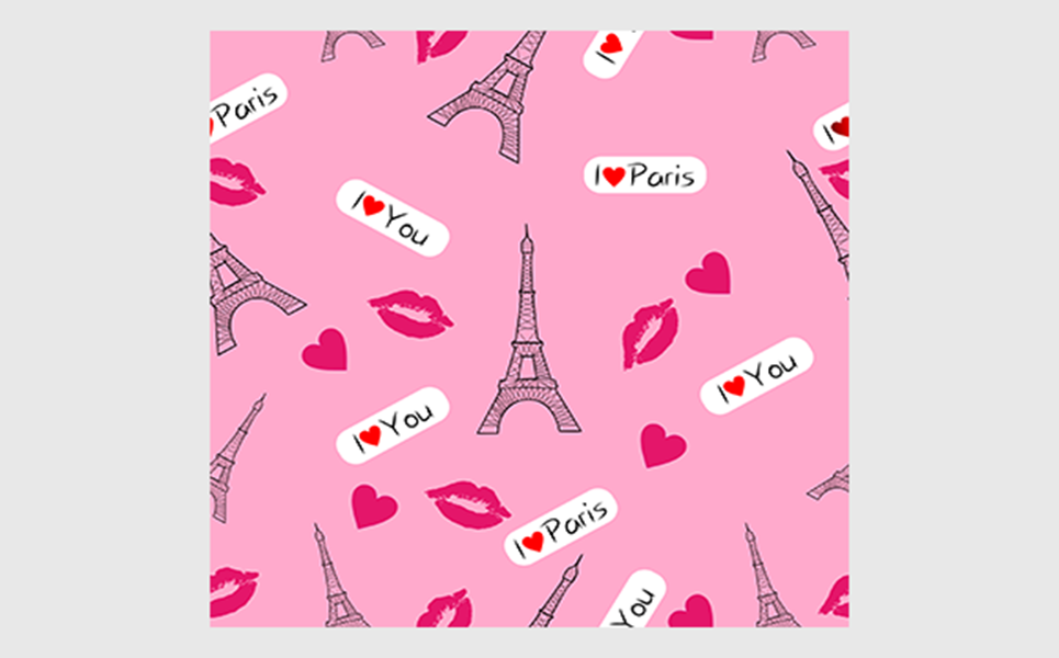 Download Pattern "8 Vector Seamless  for Valentine's Day Pattern" / 8 Vector Seamless  for Valentine's Day Pattern - Pattern на тему графика pattern,seamless pattern,love,eiffel tower,vector,heart,flowers,set,gift wrapping,fabrics