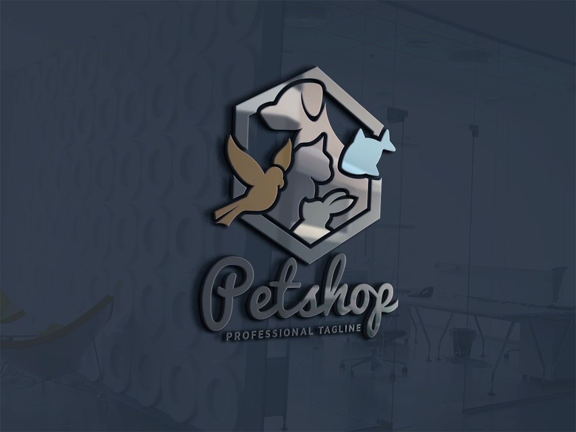 Download Шаблон логотипа "Pet Shop Logo Template" / Pet Shop Logo Template - Шаблон логотипа на тему графика animal,animal food,animals,bird,bold,care,cat,clean,clear,company,dog,domestic,effective,friends,health,iconic,little friend,pet,pet shop,pets