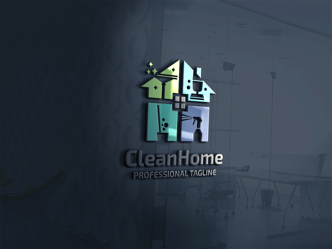 Download Шаблон логотипа "Clean Home Logo Template" / Clean Home Logo Template - Шаблон логотипа на тему графика agency,brand,branding,clean,clean home,cleaning,eco,ecological,environment,green,green product,home,home cleaning,house,household,housework,identity,natural,neat,neighborhood
