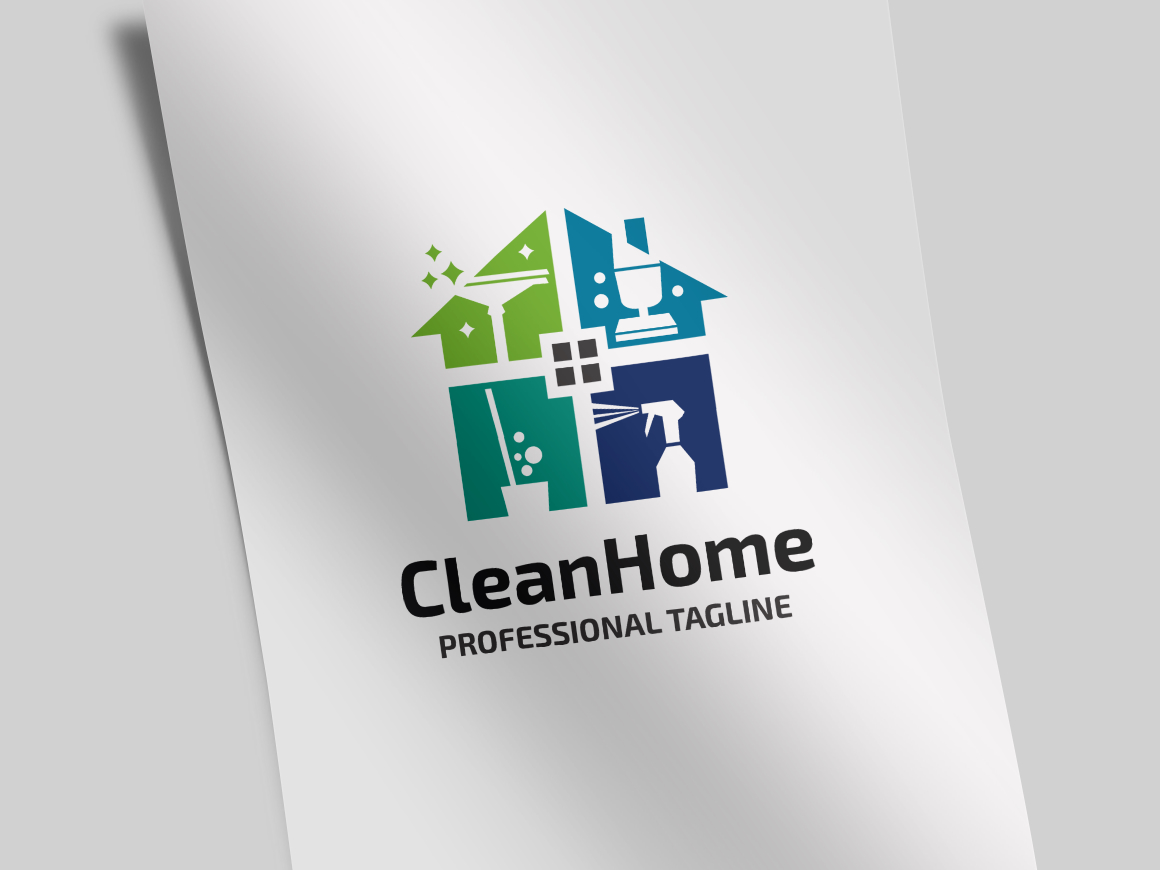 Download Шаблон логотипа "Clean Home Logo Template" / Clean Home Logo Template - Шаблон логотипа на тему графика agency,brand,branding,clean,clean home,cleaning,eco,ecological,environment,green,green product,home,home cleaning,house,household,housework,identity,natural,neat,neighborhood