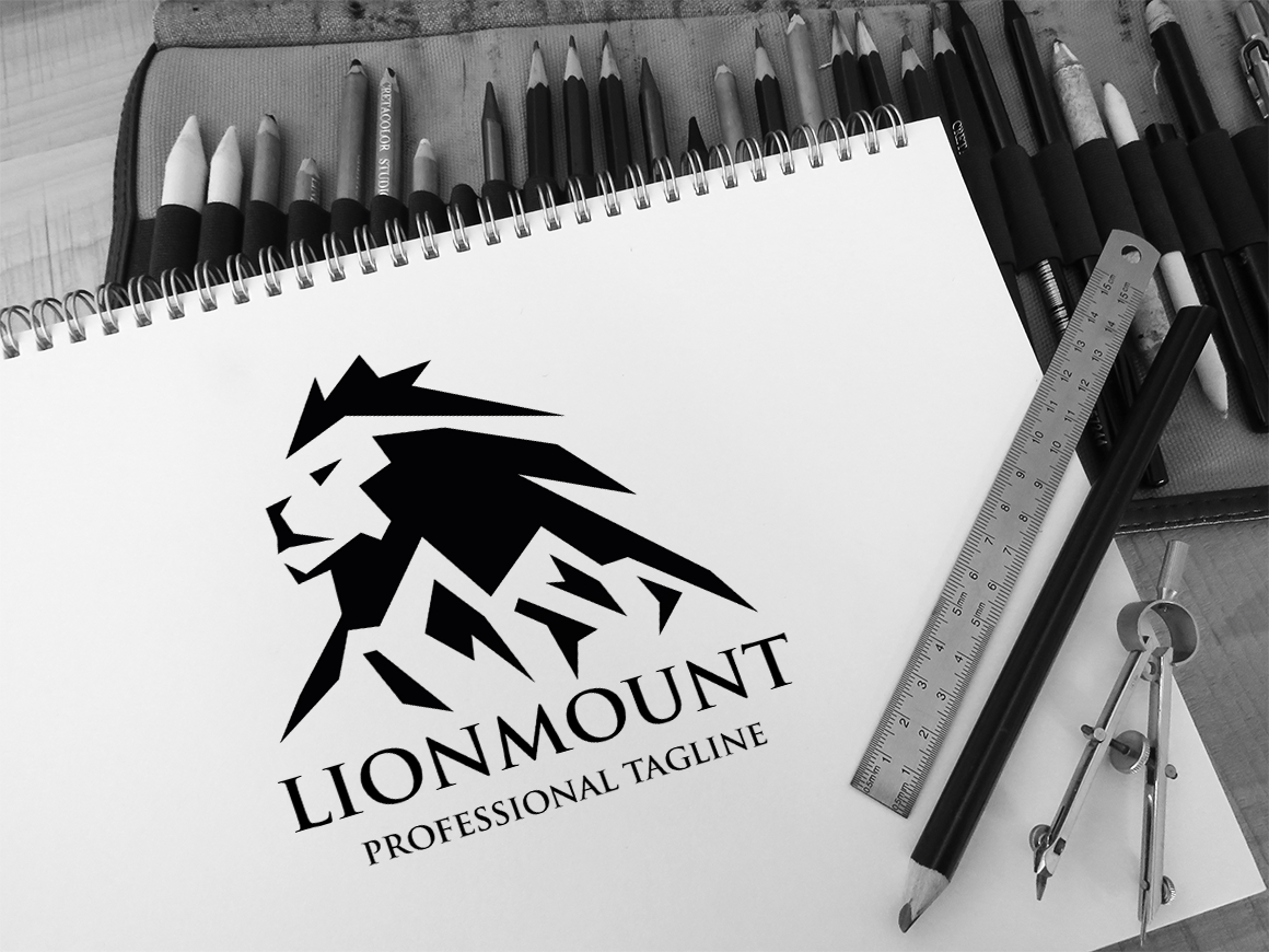 Download Шаблон логотипа "Lion Mount Logo Template" / Lion Mount Logo Template - Шаблон логотипа на тему графика app,application,architecture business,awesome design,camp,geometric,hill,identity,m logo,minimal logo design,monogram m letter,mount,mountain,mountains logo,outdoor,peak logo,simple solution,