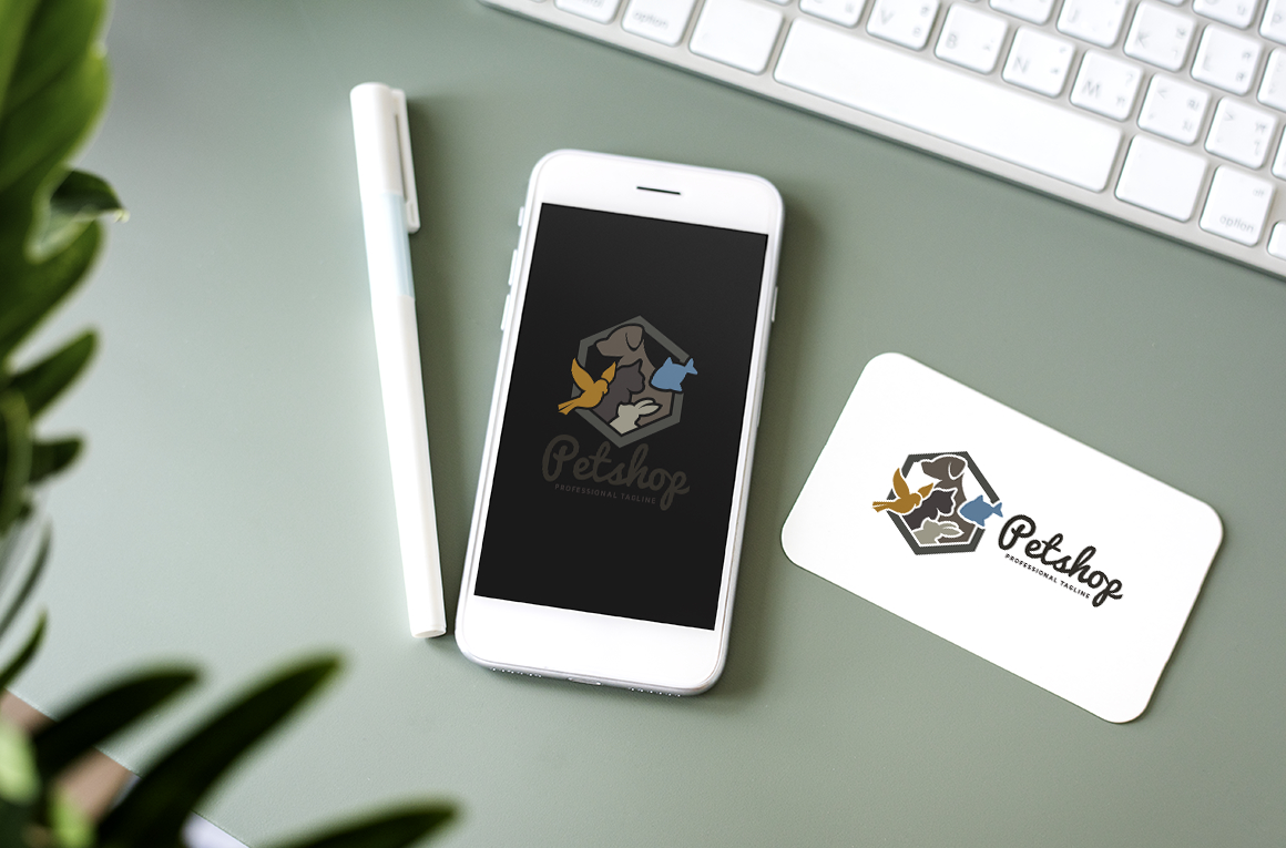 Download Шаблон логотипа "Pet Shop Logo Template" / Pet Shop Logo Template - Шаблон логотипа на тему графика animal,animal food,animals,bird,bold,care,cat,clean,clear,company,dog,domestic,effective,friends,health,iconic,little friend,pet,pet shop,pets