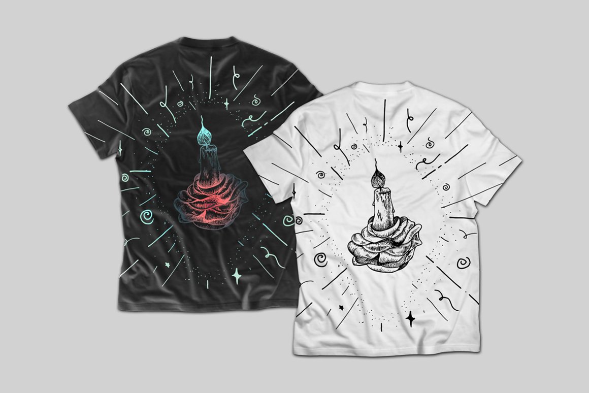 Download Иллюстрация "Candle In Rose - Illustration" / Candle In Rose - Illustration - Иллюстрация на тему графика vector,illustration,tattoo,candle,rose,flower,design,art,isolated,symbol,icon,decoration,background,element,retro,drawing,vintage,greeting,decorative,flame