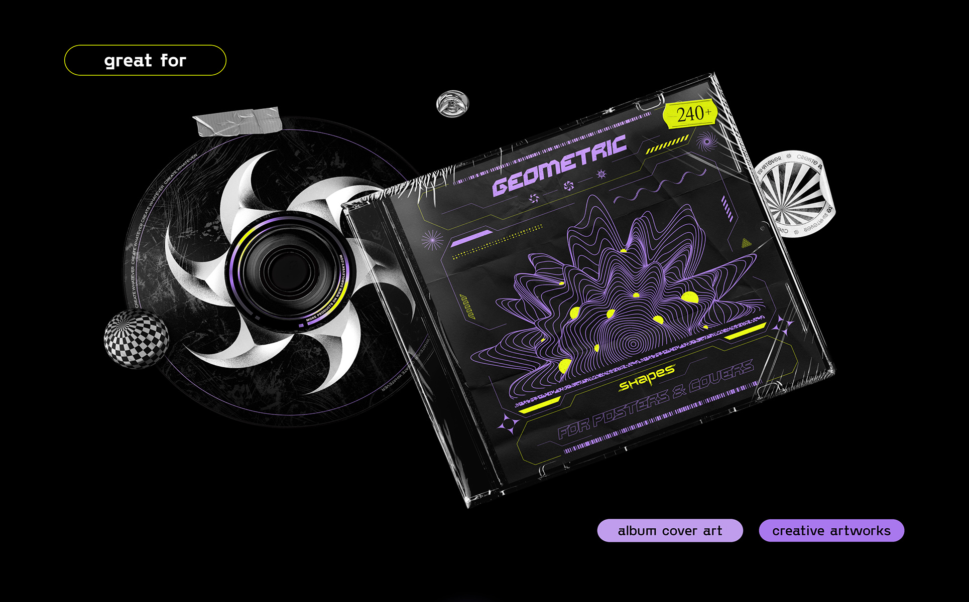 Download Vector "Geometric Shapes Pack for Poster and Cover Design - Vector Image" / Geometric Shapes Pack for Poster and Cover Design - Vector Image - Vector на тему графика shape,design,element,abstract,vector,retro,futuristic,geometric,brutalist,trendy,creative,poster,cover,photoshop,illustrator,affinity designer,modern,illustration,symbol,logo