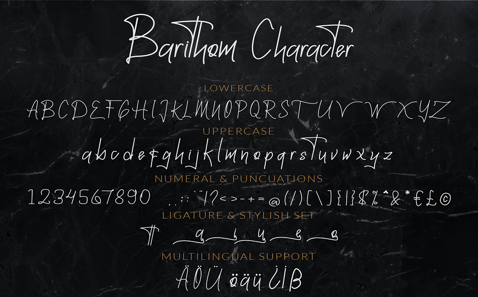 Download Шрифт "Barithom Signature Font" / Barithom Signature Font - Шрифт на тему графика calligraphy,font,text,typography,graphic,letter,type,signature,style,script,art,creative,black,logo,brush,white,banner,symbols,minimalist,monoline