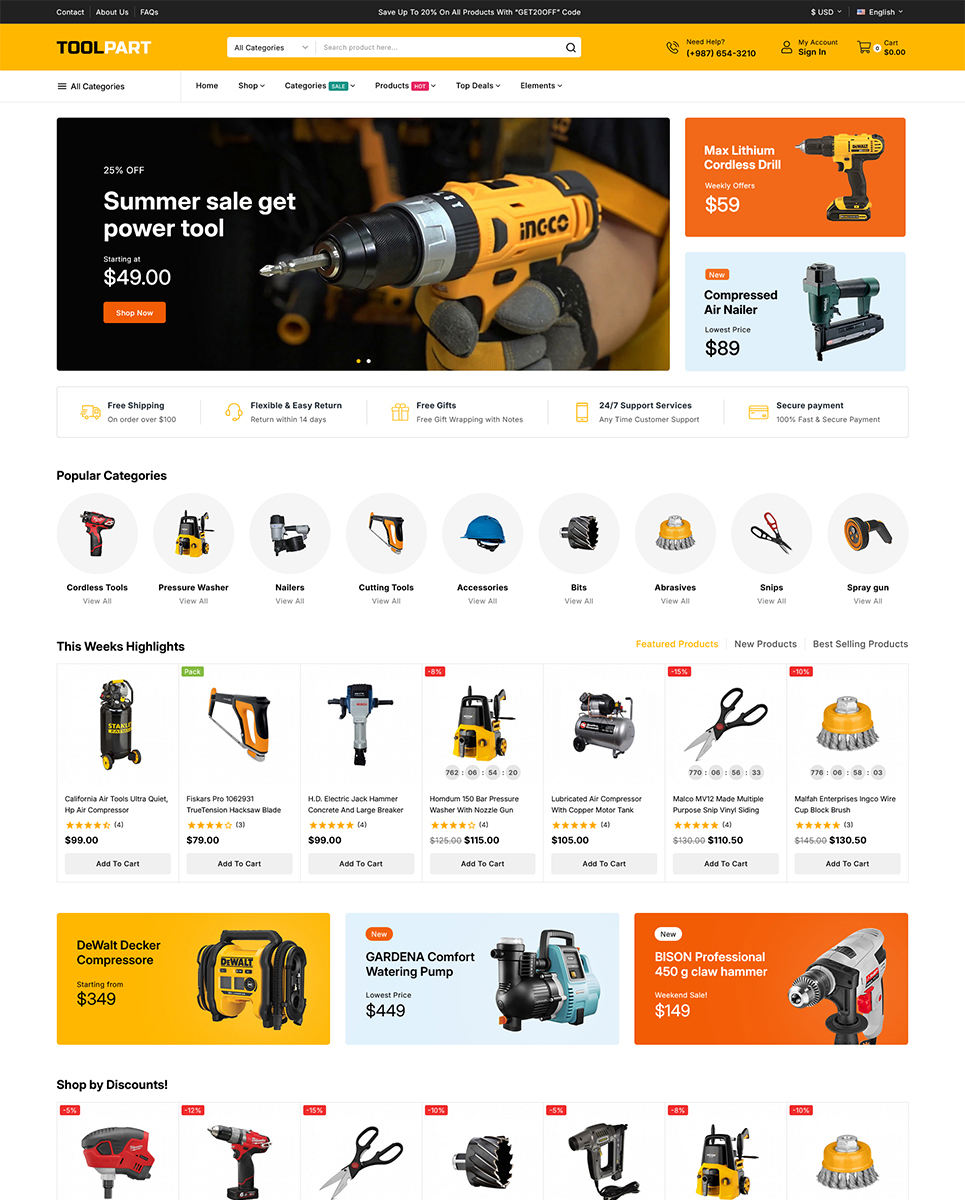 ToolPart – Tools Parts and Equipment Responsive Prestashop Store