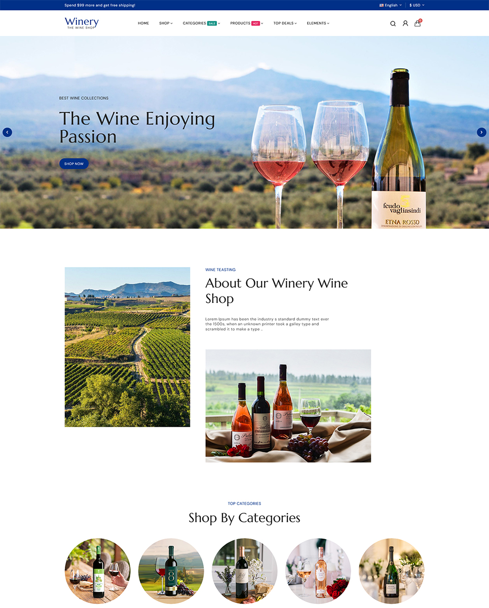 Winery - Liquor, Vinery Multipurpose Responsive Prestashop Elementor store
