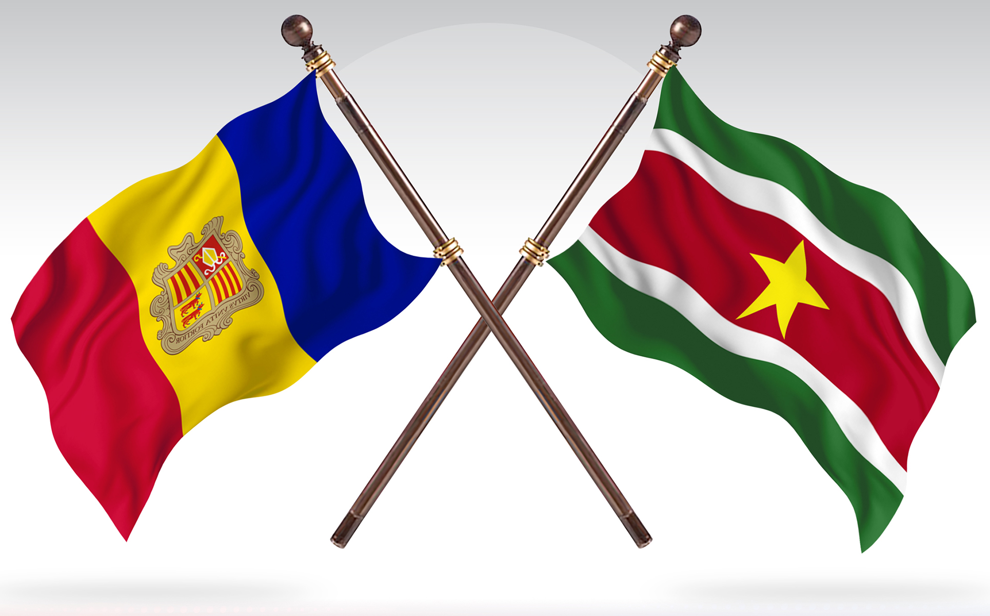 Download Иллюстрация "Andorra versus Suriname Two Countries Flags - Illustration" / Andorra versus Suriname Two Countries Flags - Illustration - Иллюстрация на тему графика national,patriotic,europe,asia,republic,map,flag,country,cartography,geography,nation,illustration,graphic,vector,state,world,isolated,symbol,border,icon