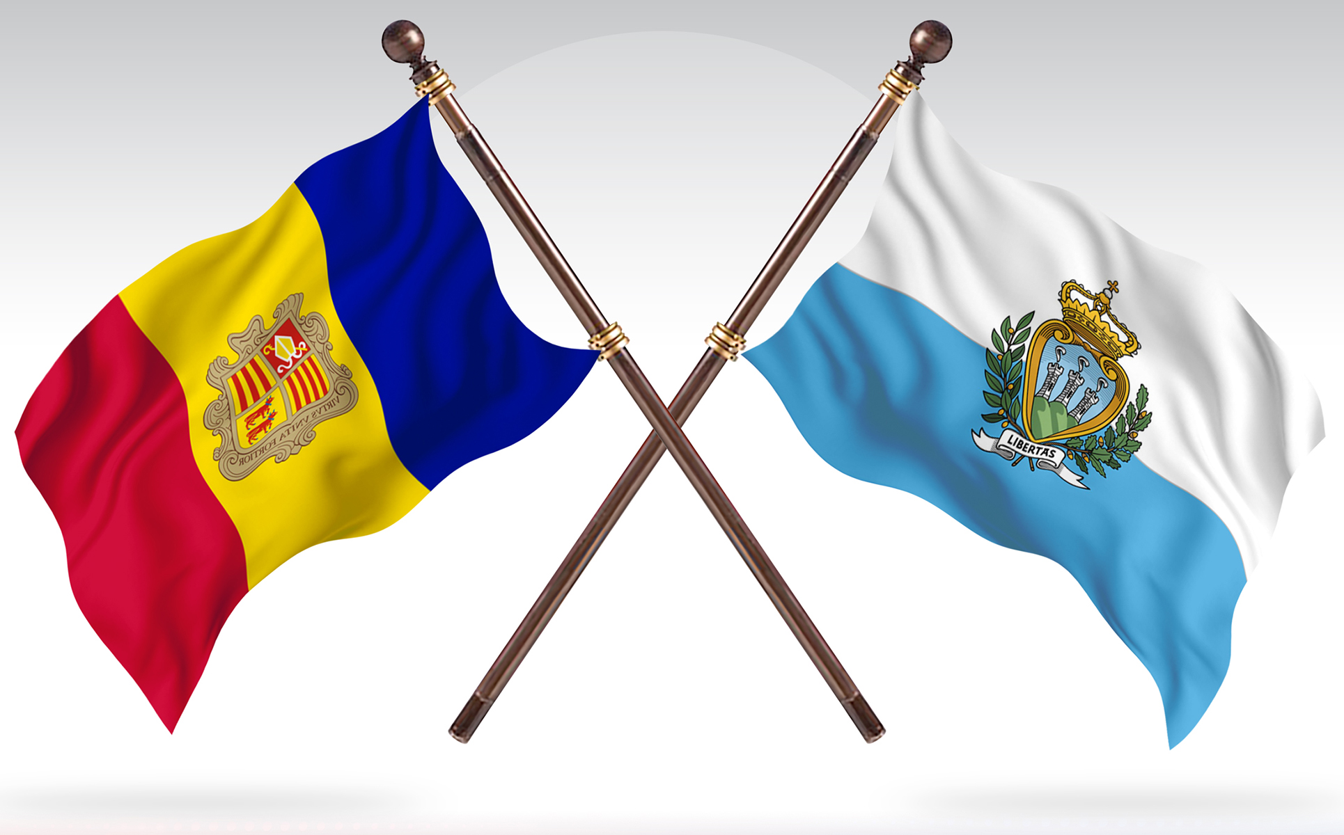 Download Иллюстрация "Andorra versus San Marino Two Countries Flags - Illustration" / Andorra versus San Marino Two Countries Flags - Illustration - Иллюстрация на тему графика national,patriotic,europe,asia,republic,map,flag,country,cartography,geography,nation,illustration,graphic,vector,state,world,isolated,symbol,border,icon