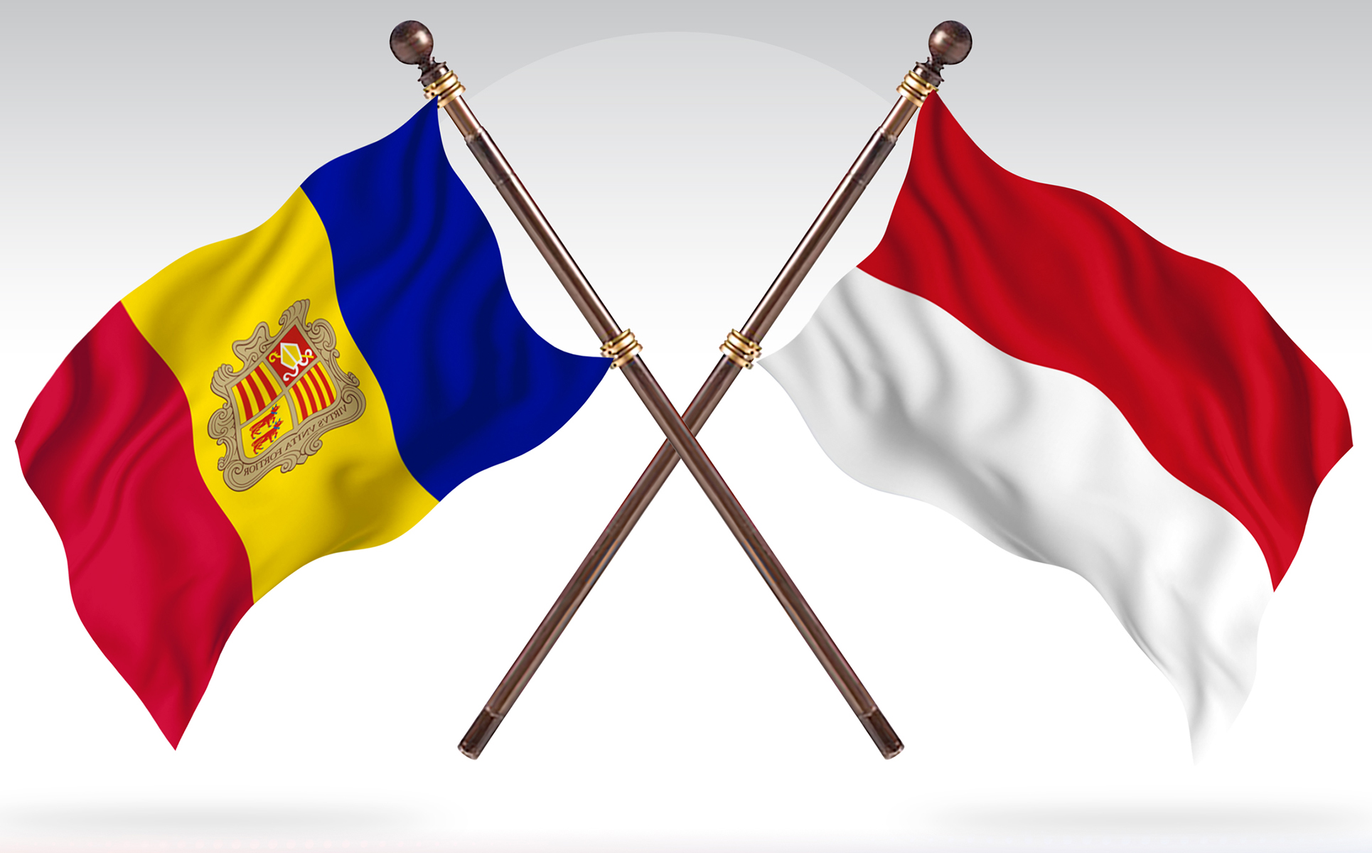 Download Иллюстрация "Andorra versus Indonesia Two Countries Flags - Illustration" / Andorra versus Indonesia Two Countries Flags - Illustration - Иллюстрация на тему графика national,patriotic,europe,asia,republic,map,flag,country,cartography,geography,nation,illustration,graphic,vector,state,world,isolated,symbol,border,icon