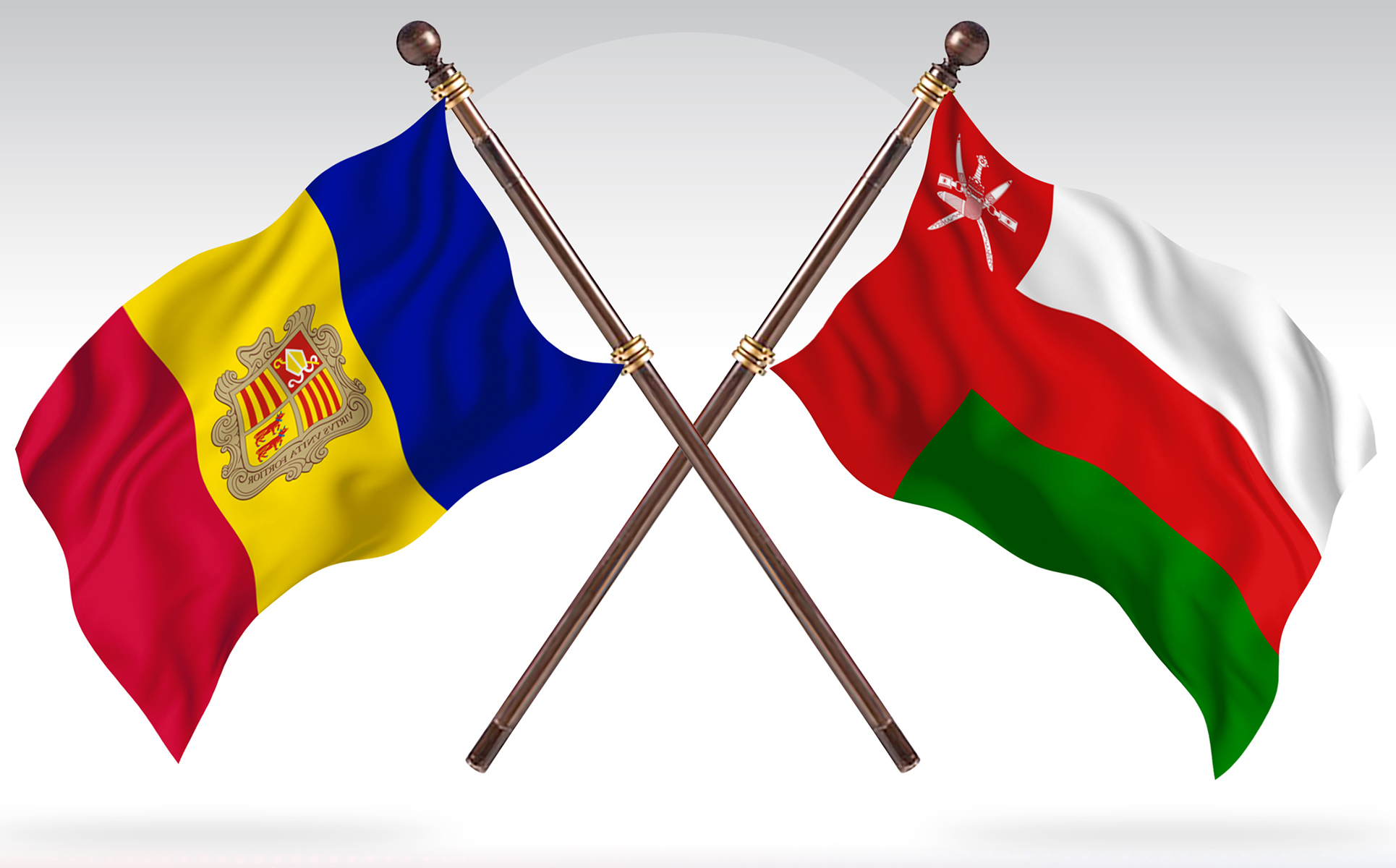 Download Иллюстрация "Andorra versus Oman Two Countries Flags - Illustration" / Andorra versus Oman Two Countries Flags - Illustration - Иллюстрация на тему графика national,patriotic,europe,asia,republic,map,flag,country,cartography,geography,nation,illustration,graphic,vector,state,world,isolated,symbol,border,icon