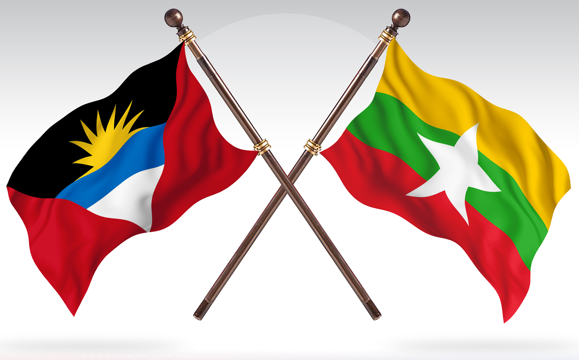 Download Иллюстрация "Antigua versus Burma Two Countries Flags - Illustration" / Antigua versus Burma Two Countries Flags - Illustration - Иллюстрация на тему графика national,patriotic,europe,asia,republic,map,flag,country,cartography,geography,nation,illustration,graphic,vector,state,world,isolated,symbol,border,icon