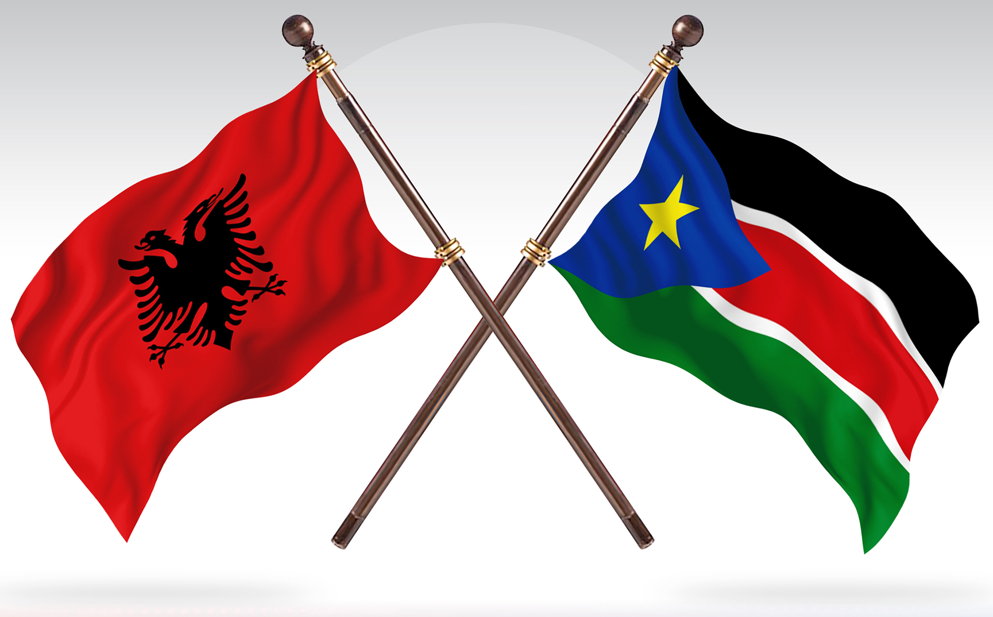 Download Иллюстрация "Albania versus South Sudan Two Countries Flags - Illustration" / Albania versus South Sudan Two Countries Flags - Illustration - Иллюстрация на тему графика national,patriotic,europe,asia,republic,map,flag,country,cartography,geography,nation,illustration,graphic,vector,state,world,isolated,symbol,border,icon