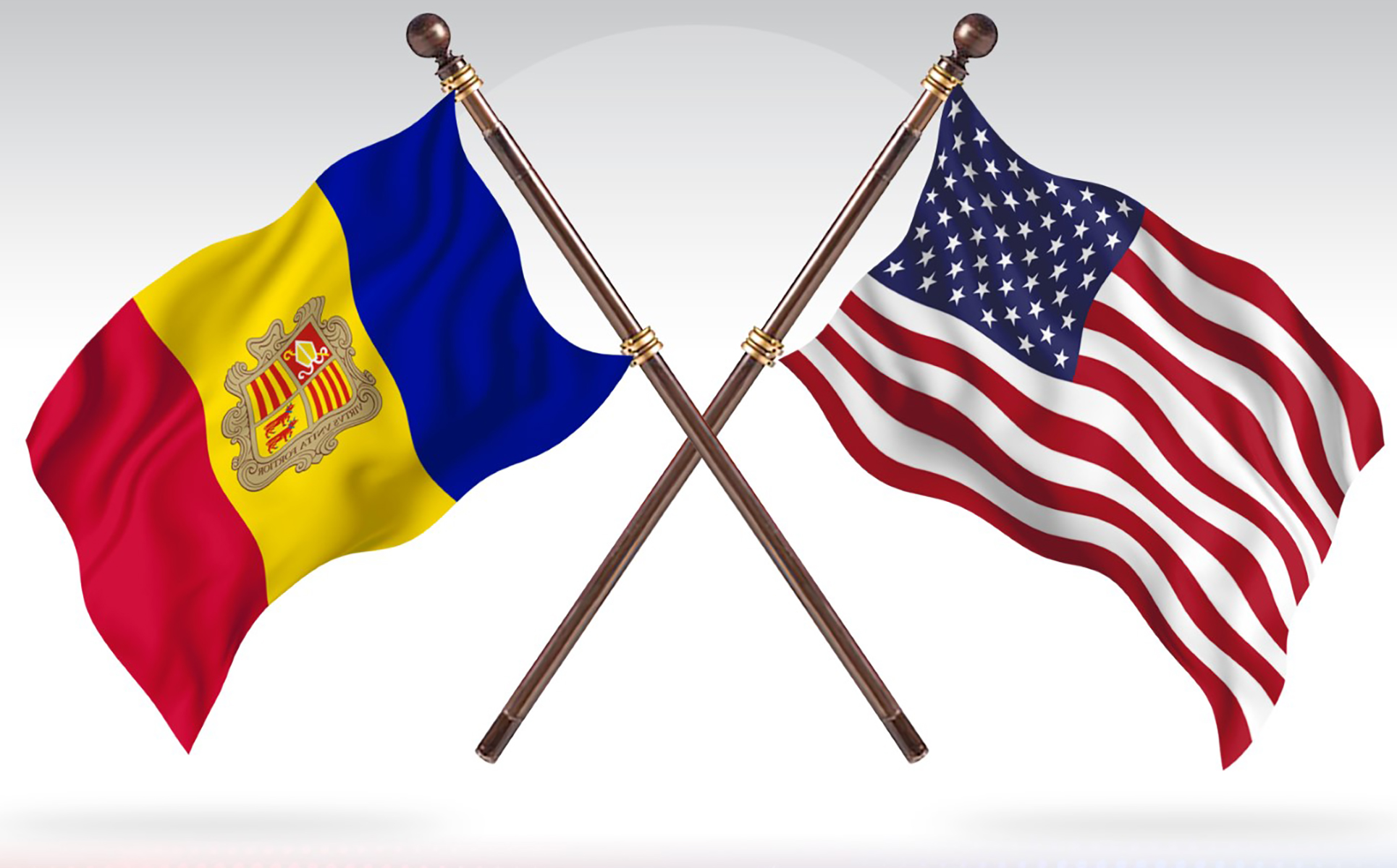 Download Иллюстрация "Andorra versus United States of America  Two Countries Flags - Illustration" / Andorra versus United States of America  Two Countries Flags - Illustration - Иллюстрация на тему графика national,patriotic,europe,asia,republic,map,flag,country,cartography,geography,nation,illustration,graphic,vector,state,world,isolated,symbol,border,icon