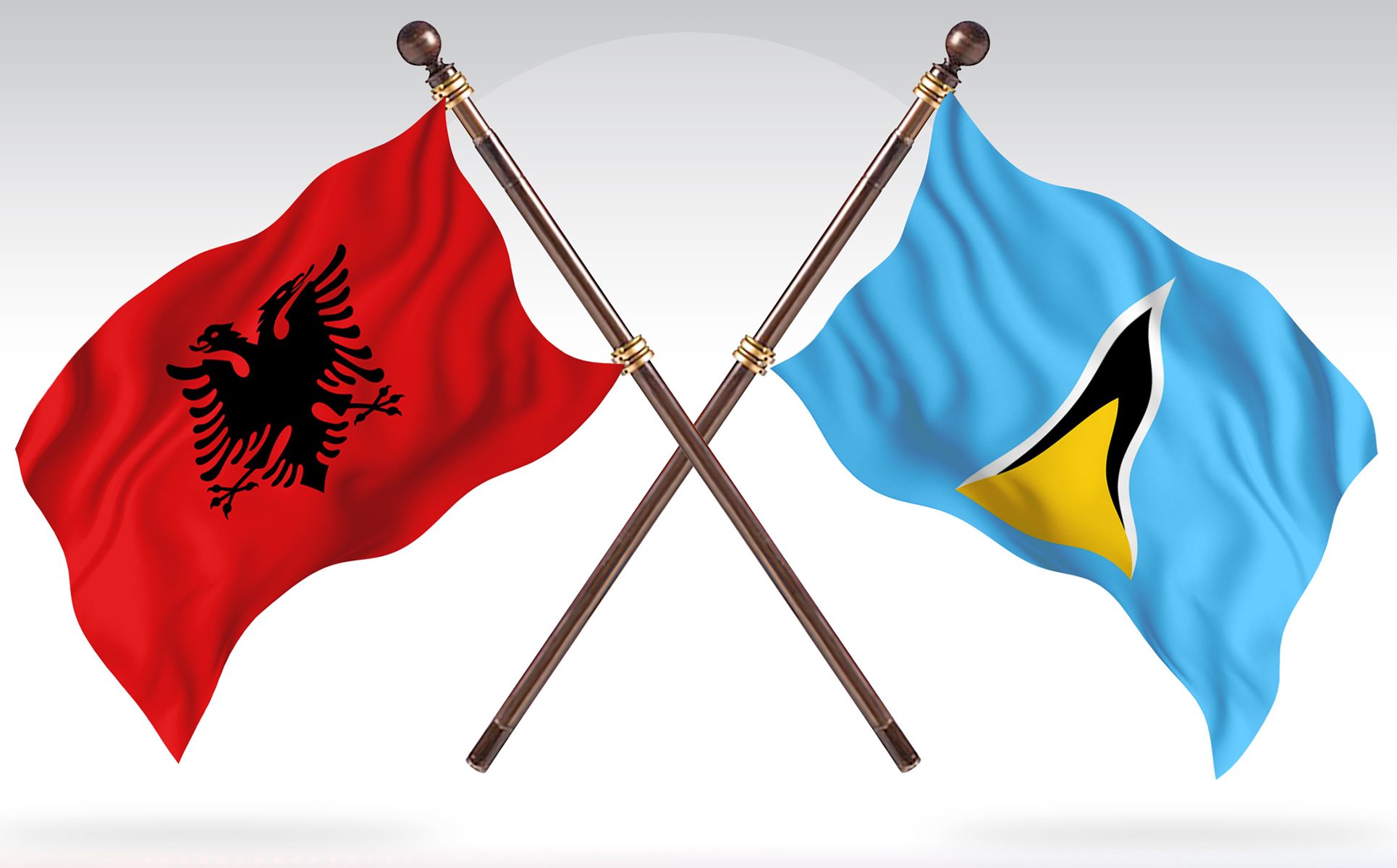 Download Иллюстрация "Albania versus Saint Lucia Two Countries Flags - Illustration" / Albania versus Saint Lucia Two Countries Flags - Illustration - Иллюстрация на тему графика national,patriotic,europe,asia,republic,map,flag,country,cartography,geography,nation,illustration,graphic,vector,state,world,isolated,symbol,border,icon