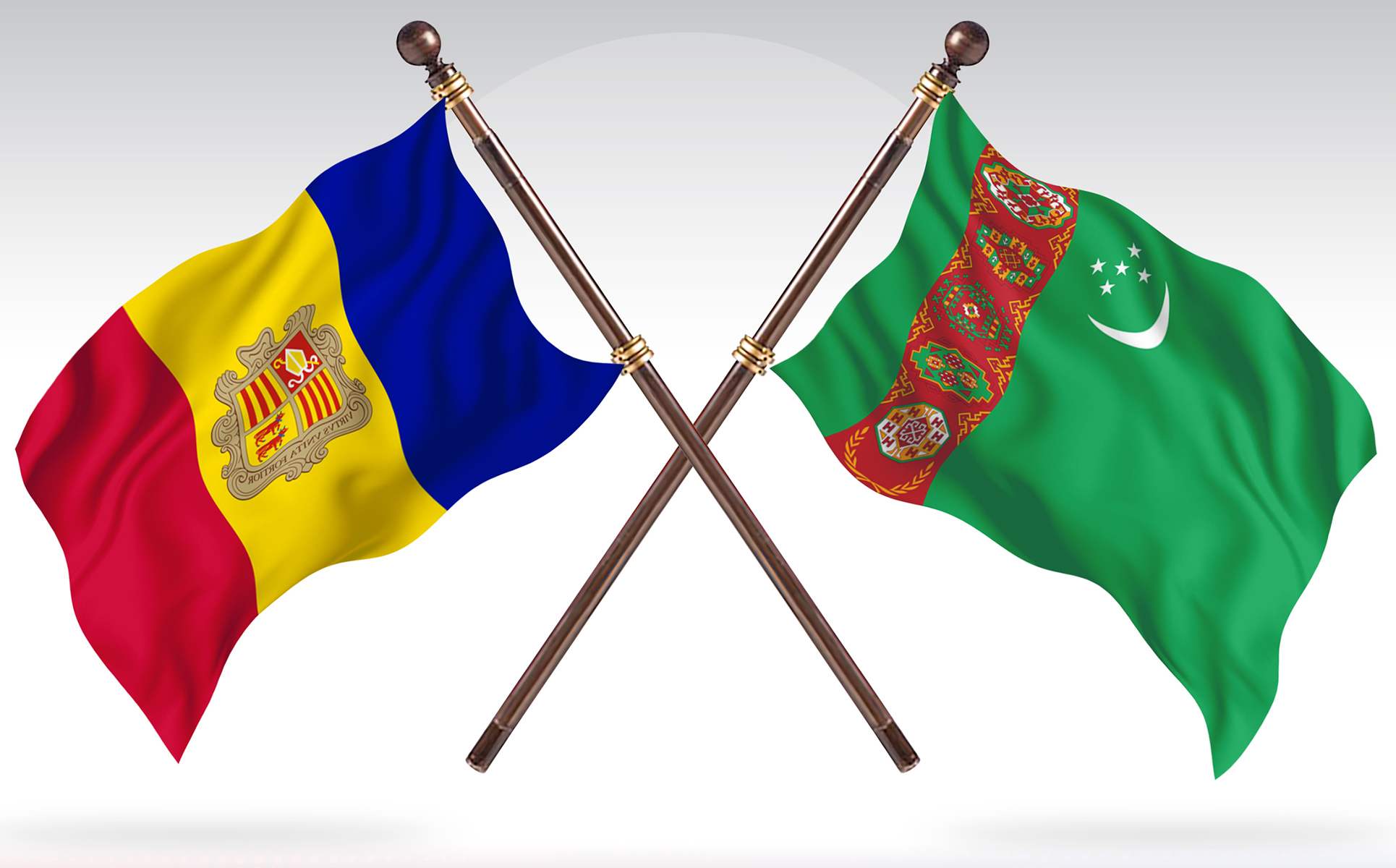 Download Иллюстрация "Andorra versus Turkmenistan Two Countries Flags - Illustration" / Andorra versus Turkmenistan Two Countries Flags - Illustration - Иллюстрация на тему графика national,patriotic,europe,asia,republic,map,flag,country,cartography,geography,nation,illustration,graphic,vector,state,world,isolated,symbol,border,icon