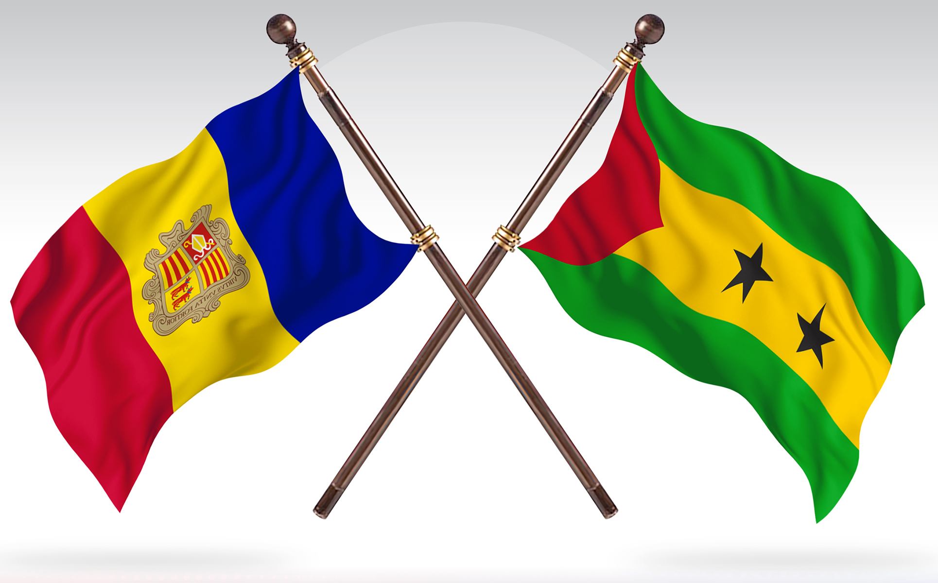 Download Иллюстрация "Andorra versus Sao Tome and Principe Two Countries Flags - Illustration" / Andorra versus Sao Tome and Principe Two Countries Flags - Illustration - Иллюстрация на тему графика national,patriotic,europe,asia,republic,map,flag,country,cartography,geography,nation,illustration,graphic,vector,state,world,isolated,symbol,border,icon