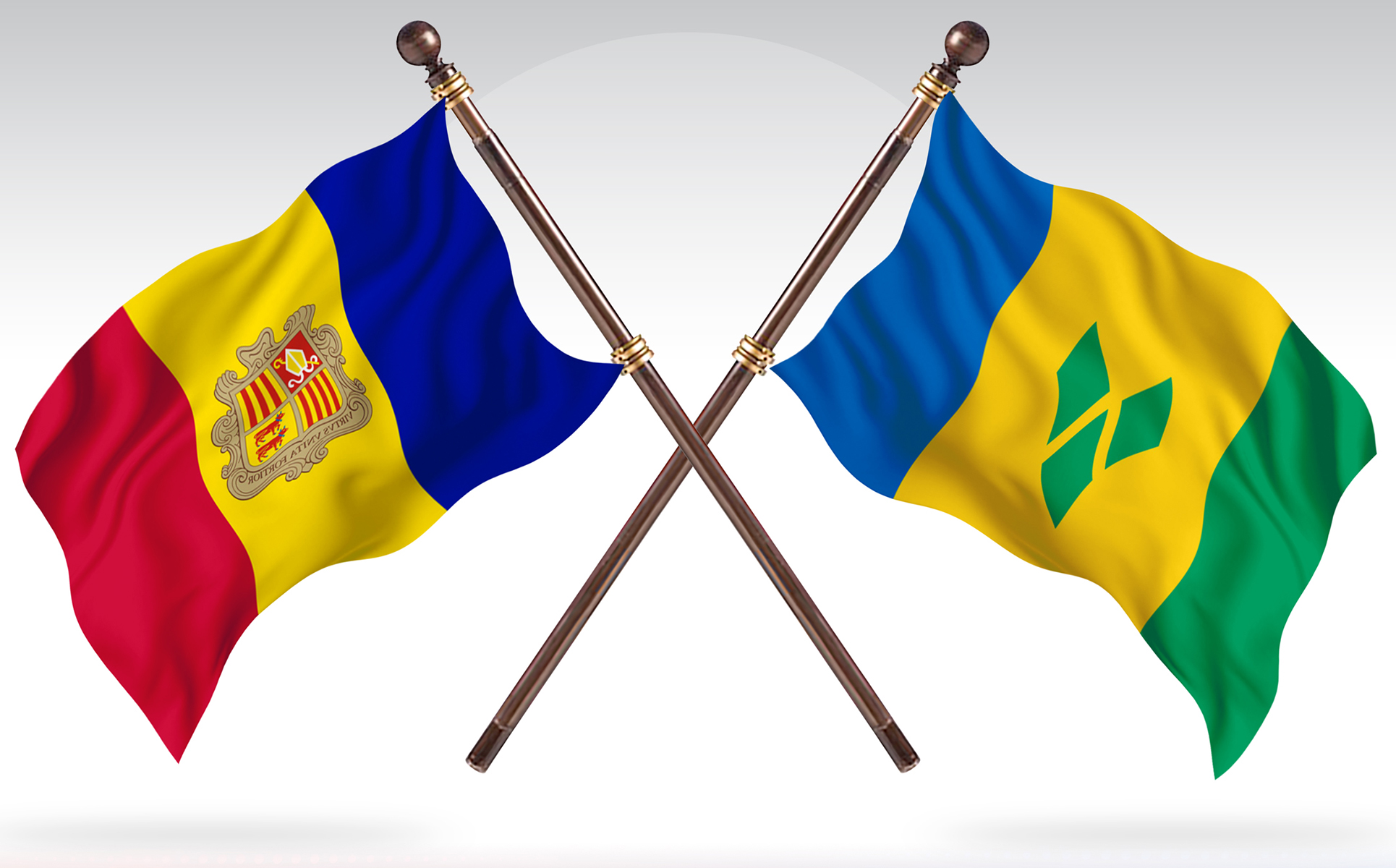 Download Иллюстрация "Andorra versus Saint Vincent &amp; Grenadines Two Countries Flags - Illustration" / Andorra versus Saint Vincent &amp; Grenadines Two Countries Flags - Illustration - Иллюстрация на тему графика national,patriotic,europe,asia,republic,map,flag,country,cartography,geography,nation,illustration,graphic,vector,state,world,isolated,symbol,border,icon