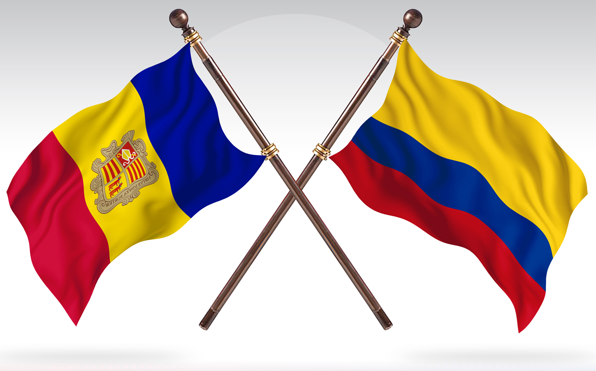Download Иллюстрация "Andorra versus Colombia Two Countries Flags - Illustration" / Andorra versus Colombia Two Countries Flags - Illustration - Иллюстрация на тему графика national,patriotic,europe,asia,republic,map,flag,country,cartography,geography,nation,illustration,graphic,vector,state,world,isolated,symbol,border,icon
