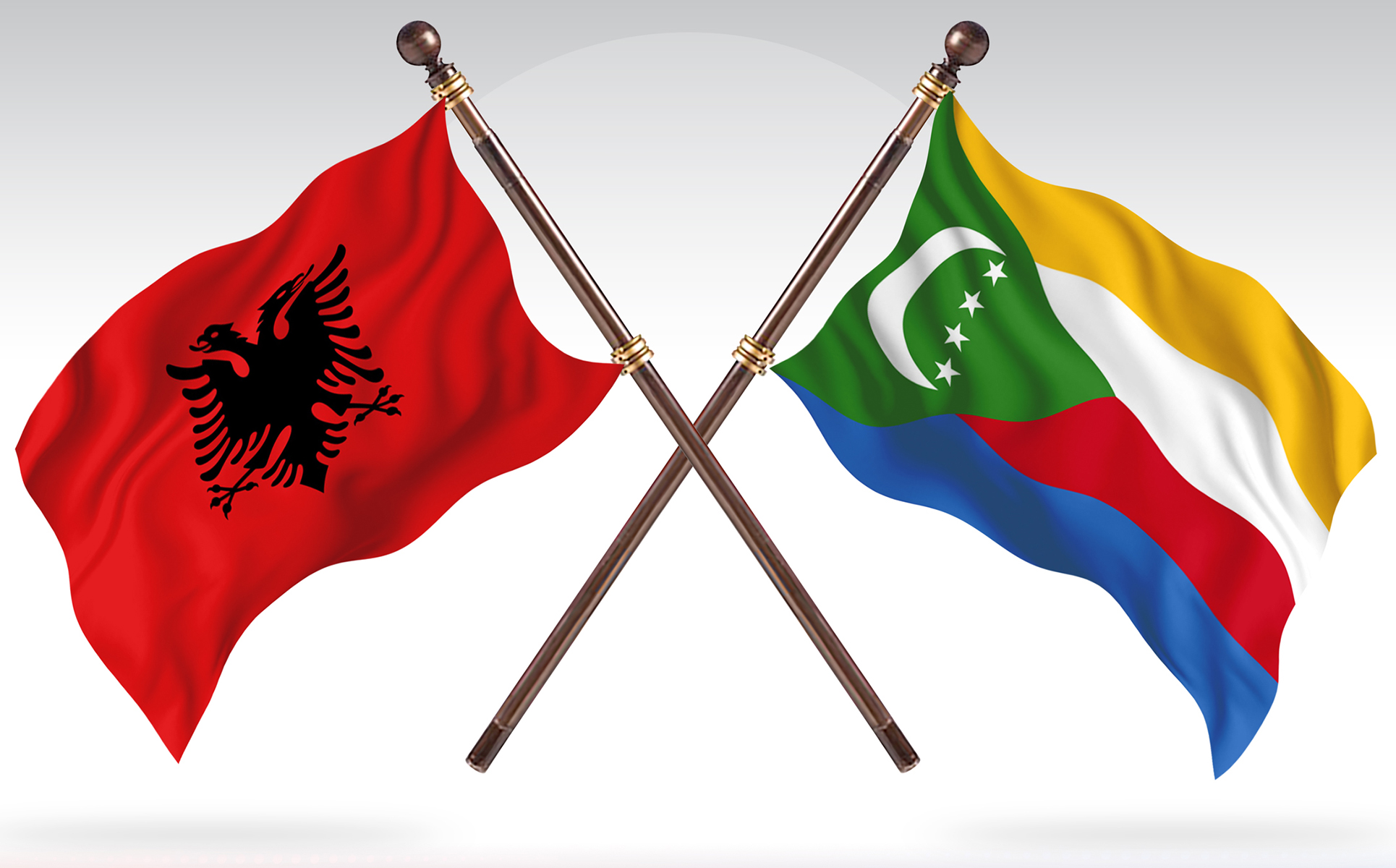 Download Иллюстрация "Albania versus Comoros Two Countries Flags - Illustration" / Albania versus Comoros Two Countries Flags - Illustration - Иллюстрация на тему графика national,patriotic,europe,asia,republic,map,flag,country,cartography,geography,nation,illustration,graphic,vector,state,world,isolated,symbol,border,icon