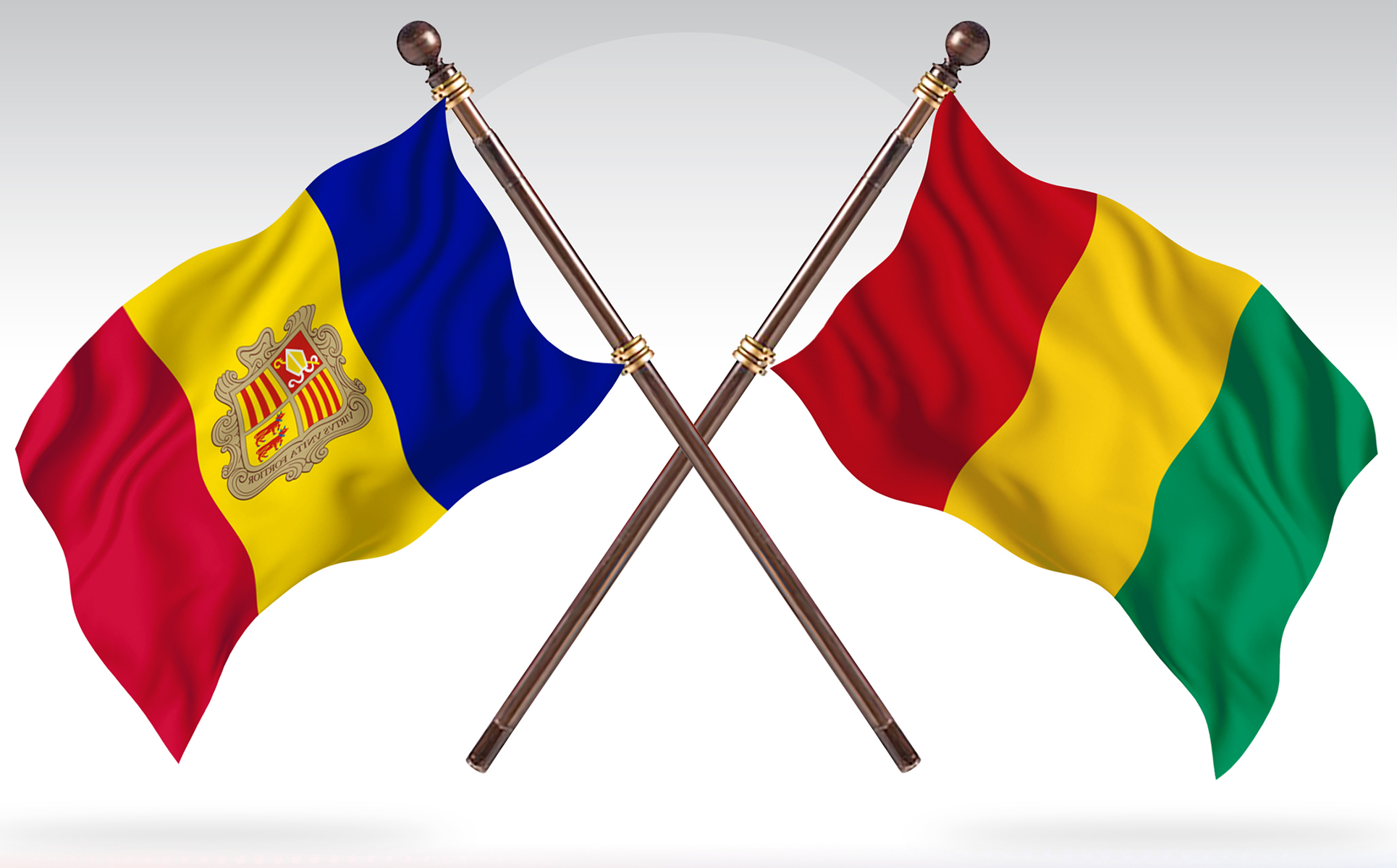 Download Иллюстрация "Andorra versus Guinea Two Countries Flags - Illustration" / Andorra versus Guinea Two Countries Flags - Illustration - Иллюстрация на тему графика national,patriotic,europe,asia,republic,map,flag,country,cartography,geography,nation,illustration,graphic,vector,state,world,isolated,symbol,border,icon