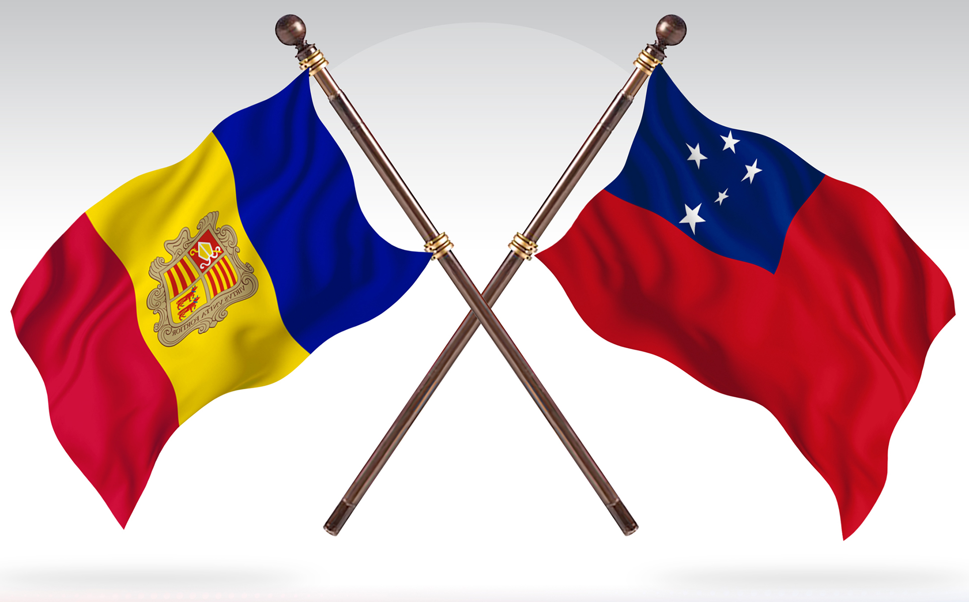 Download Иллюстрация "Andorra versus Samoa  Two Countries Flags - Illustration" / Andorra versus Samoa  Two Countries Flags - Illustration - Иллюстрация на тему графика national,patriotic,europe,asia,republic,map,flag,country,cartography,geography,nation,illustration,graphic,vector,state,world,isolated,symbol,border,icon