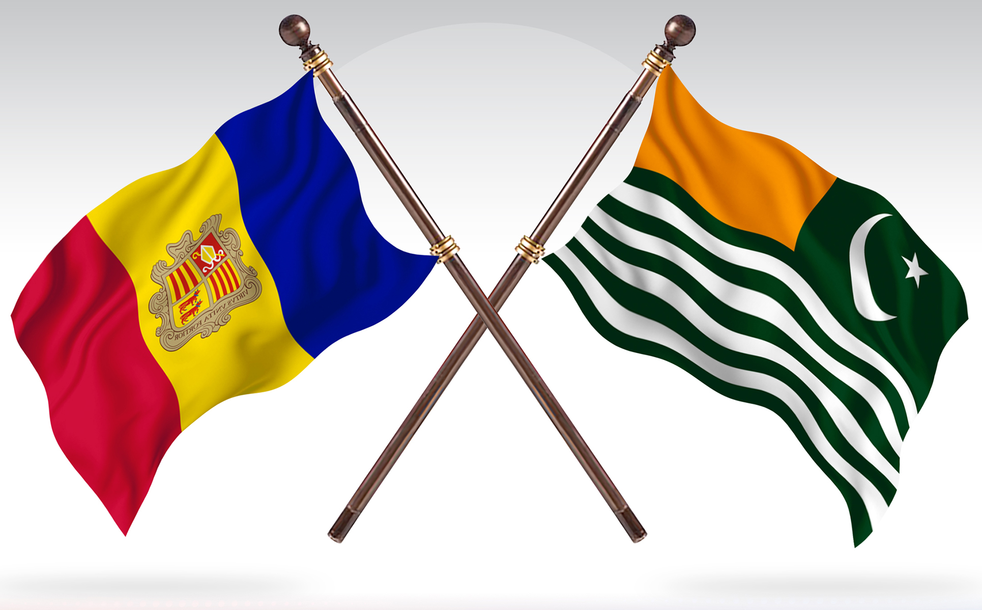 Download Иллюстрация "Andorra versus Kashmir Two Countries Flags - Illustration" / Andorra versus Kashmir Two Countries Flags - Illustration - Иллюстрация на тему графика national,patriotic,europe,asia,republic,map,flag,country,cartography,geography,nation,illustration,graphic,vector,state,world,isolated,symbol,border,icon