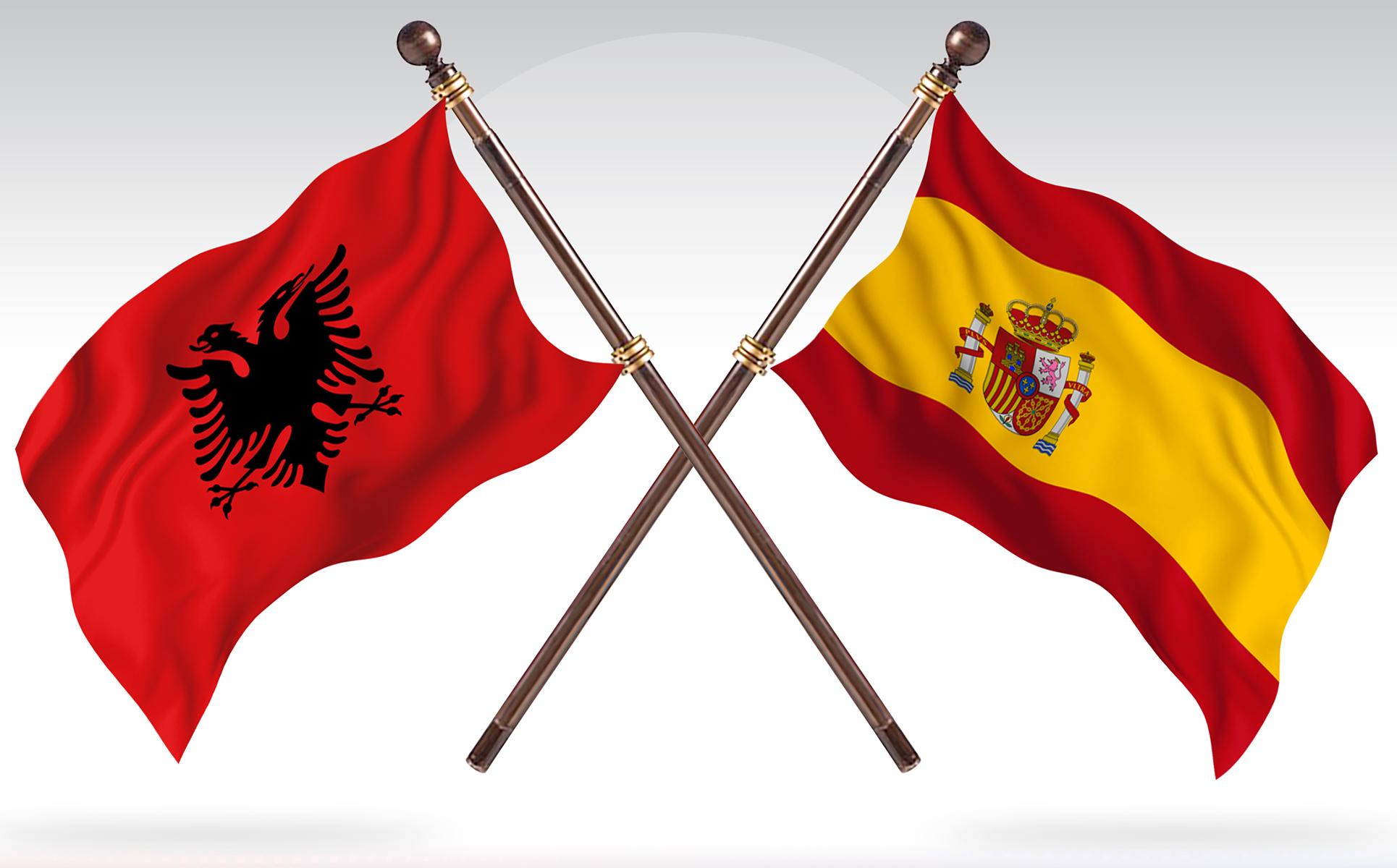 Download Иллюстрация "Albania versus Spain  Two Countries Flags - Illustration" / Albania versus Spain  Two Countries Flags - Illustration - Иллюстрация на тему графика national,patriotic,europe,asia,republic,map,flag,country,cartography,geography,nation,illustration,graphic,vector,state,world,isolated,symbol,border,icon