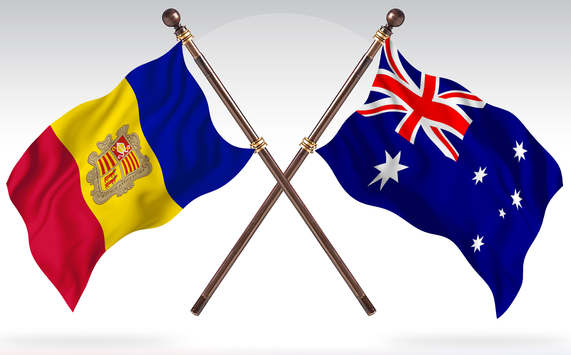Download Иллюстрация "Andorra versus Australia Two Countries Flags - Illustration" / Andorra versus Australia Two Countries Flags - Illustration - Иллюстрация на тему графика national,patriotic,europe,asia,republic,map,flag,country,cartography,geography,nation,illustration,graphic,vector,state,world,isolated,symbol,border,icon