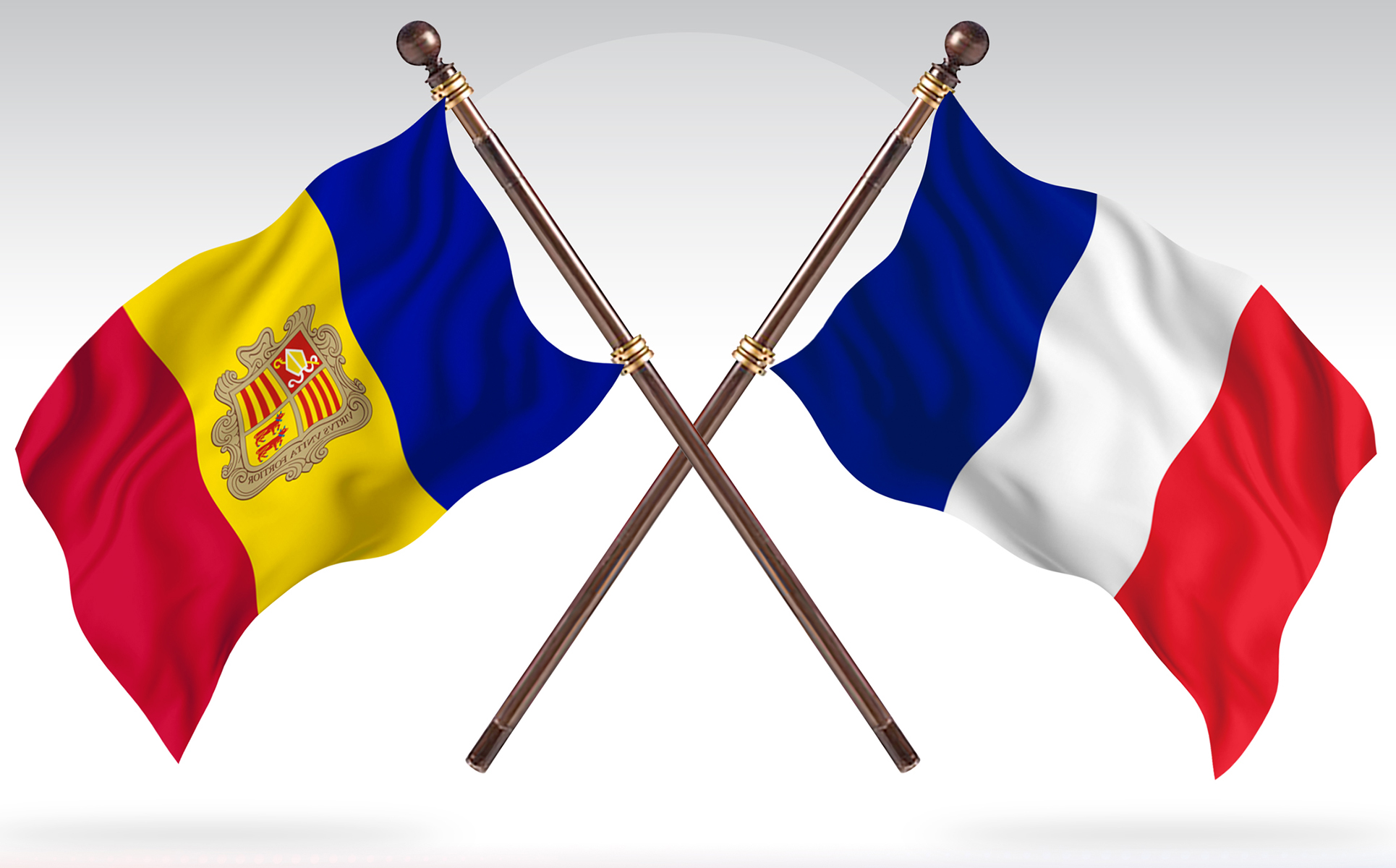 Download Иллюстрация "Andorra versus France Two Countries Flags - Illustration" / Andorra versus France Two Countries Flags - Illustration - Иллюстрация на тему графика national,patriotic,europe,asia,republic,map,flag,country,cartography,geography,nation,illustration,graphic,vector,state,world,isolated,symbol,border,icon
