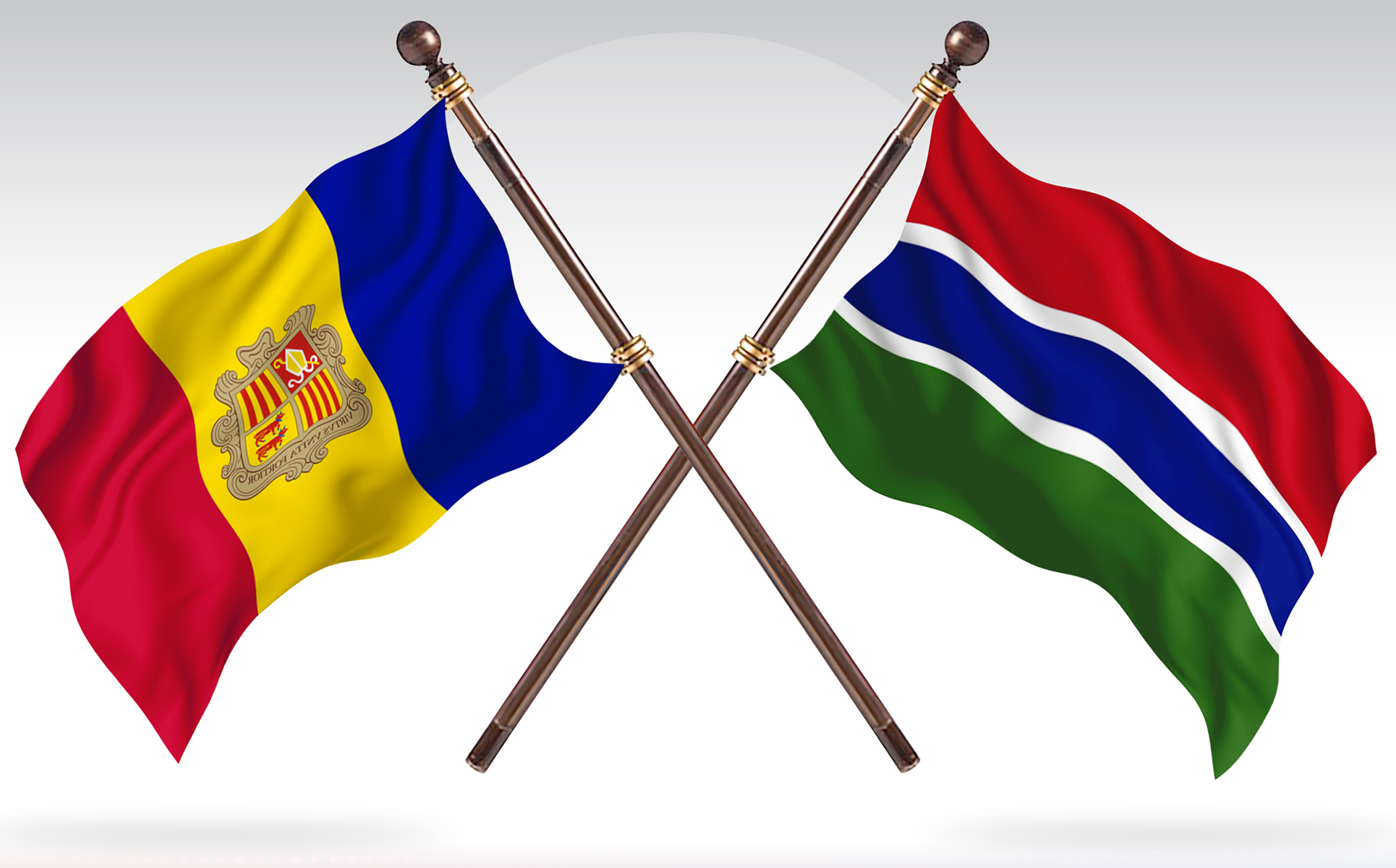 Download Иллюстрация "Andorra versus Gambia Two Countries Flags - Illustration" / Andorra versus Gambia Two Countries Flags - Illustration - Иллюстрация на тему графика national,patriotic,europe,asia,republic,map,flag,country,cartography,geography,nation,illustration,graphic,vector,state,world,isolated,symbol,border,icon