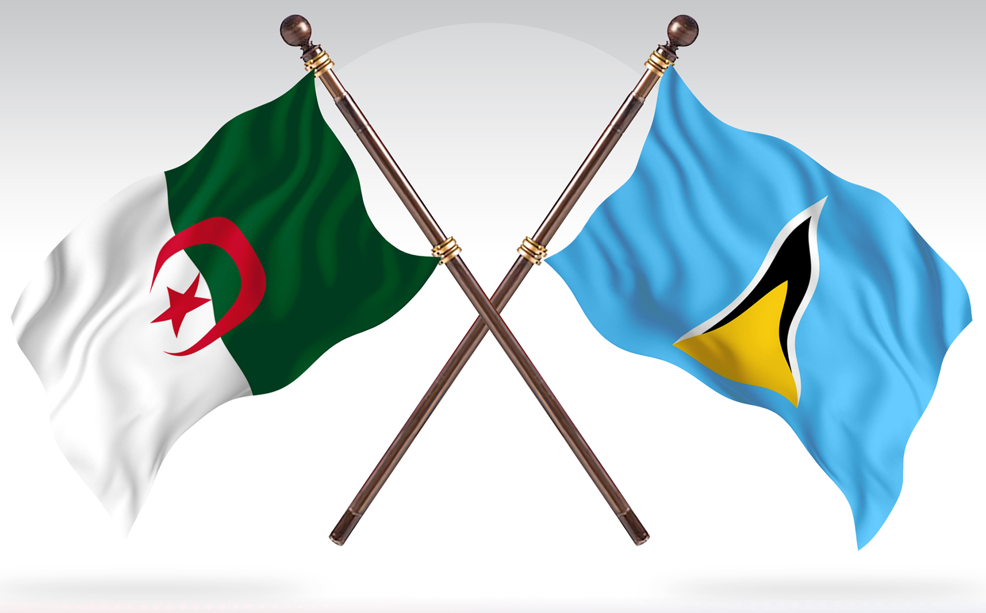 Download Иллюстрация "Algeria versus Saint Lucia Two Countries Flags - Illustration" / Algeria versus Saint Lucia Two Countries Flags - Illustration - Иллюстрация на тему графика national,patriotic,europe,asia,republic,map,flag,country,cartography,geography,nation,illustration,graphic,vector,state,world,isolated,symbol,border,icon