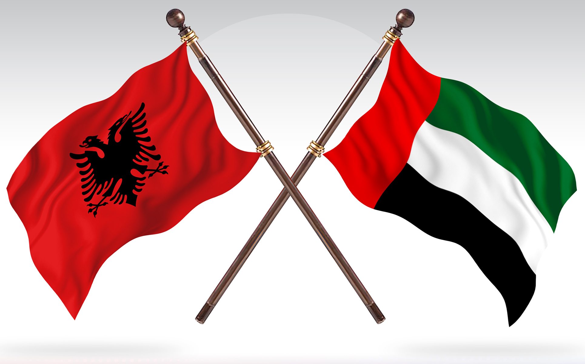 Download Иллюстрация "Albania versus United Arab Emirates Two Countries Flags - Illustration" / Albania versus United Arab Emirates Two Countries Flags - Illustration - Иллюстрация на тему графика national,patriotic,europe,asia,republic,map,flag,country,cartography,geography,nation,illustration,graphic,vector,state,world,isolated,symbol,border,icon