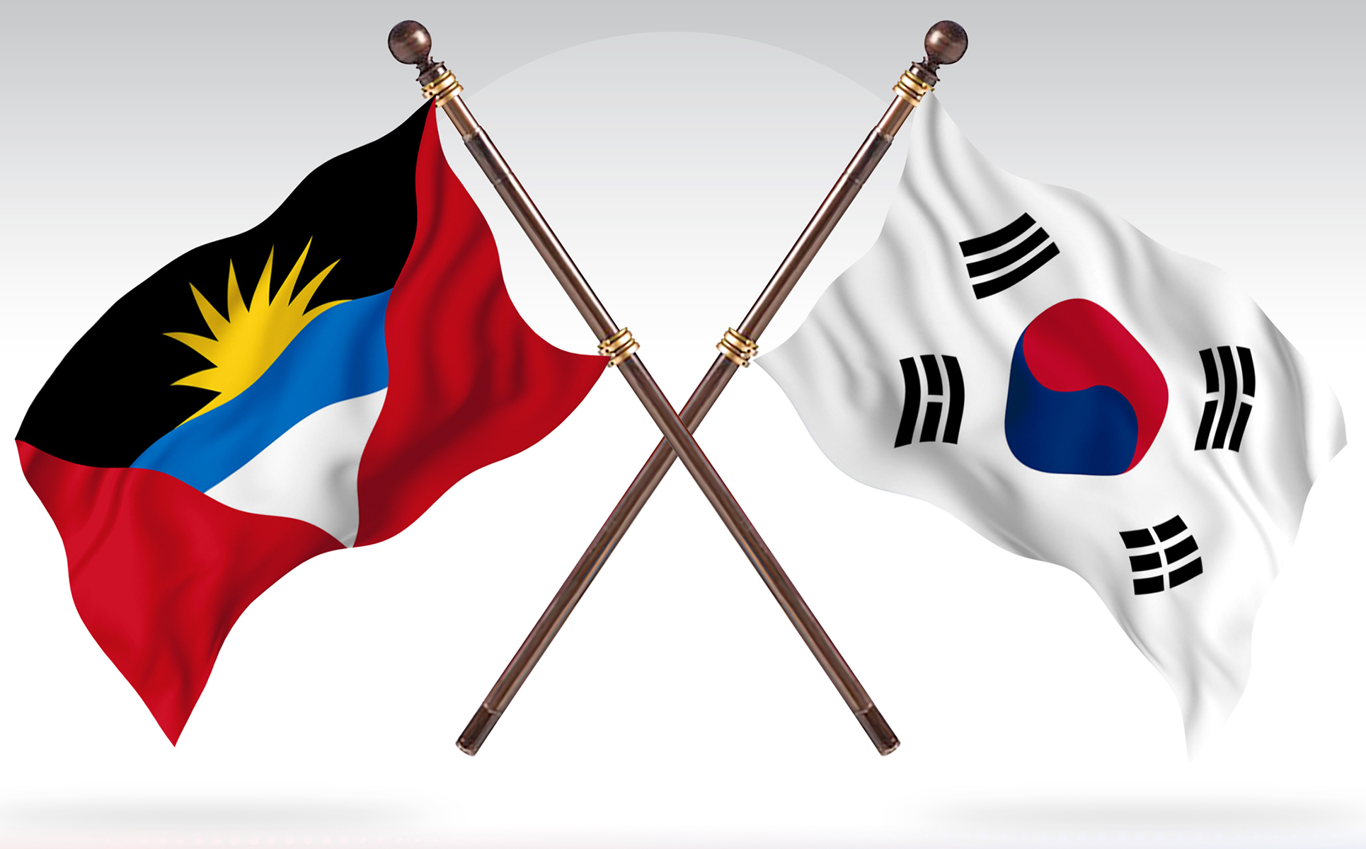 Download Иллюстрация "Antigua versus South Korea Two Countries Flags - Illustration" / Antigua versus South Korea Two Countries Flags - Illustration - Иллюстрация на тему графика national,patriotic,europe,asia,republic,map,flag,country,cartography,geography,nation,illustration,graphic,vector,state,world,isolated,symbol,border,icon