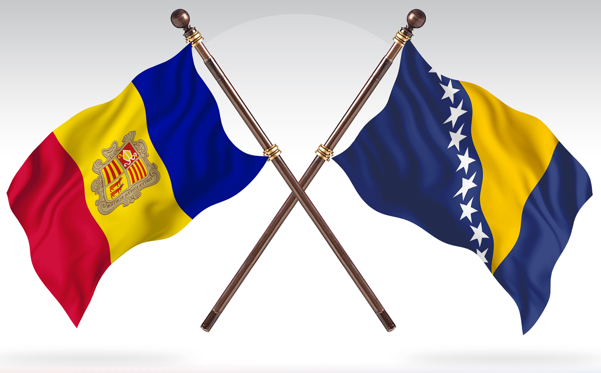 Download Иллюстрация "Andorra versus Bosnia Two Countries Flags - Illustration" / Andorra versus Bosnia Two Countries Flags - Illustration - Иллюстрация на тему графика national,patriotic,europe,asia,republic,map,flag,country,cartography,geography,nation,illustration,graphic,vector,state,world,isolated,symbol,border,icon