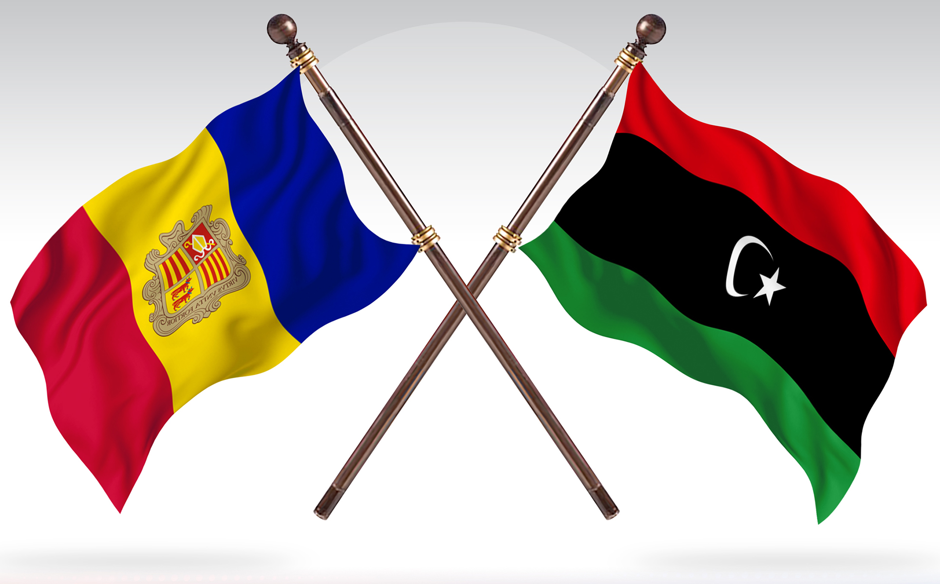 Download Иллюстрация "Andorra versus Libya Two Countries Flags - Illustration" / Andorra versus Libya Two Countries Flags - Illustration - Иллюстрация на тему графика national,patriotic,europe,asia,republic,map,flag,country,cartography,geography,nation,illustration,graphic,vector,state,world,isolated,symbol,border,icon