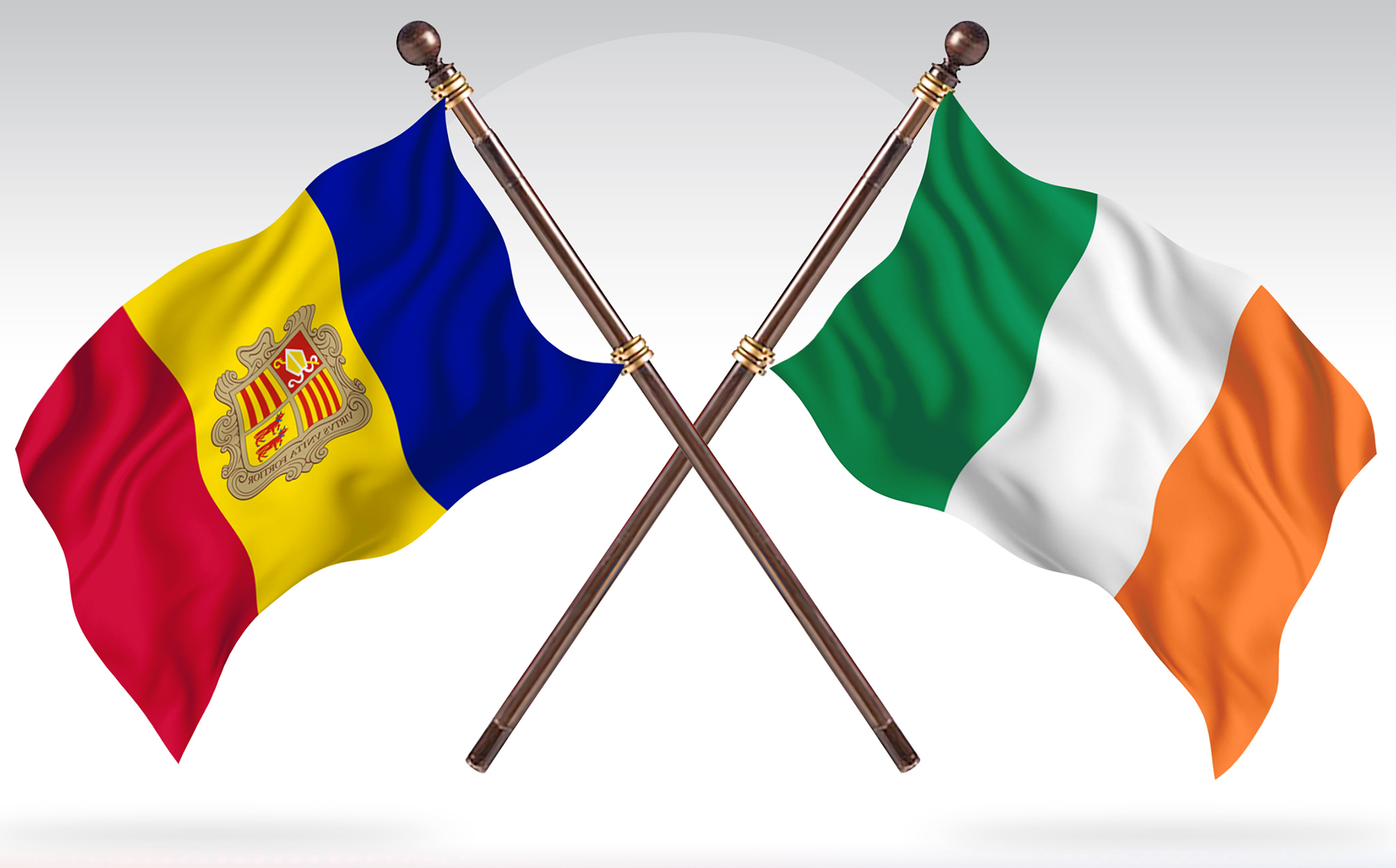 Download Иллюстрация "Andorra versus Ireland Two Countries Flags - Illustration" / Andorra versus Ireland Two Countries Flags - Illustration - Иллюстрация на тему графика national,patriotic,europe,asia,republic,map,flag,country,cartography,geography,nation,illustration,graphic,vector,state,world,isolated,symbol,border,icon
